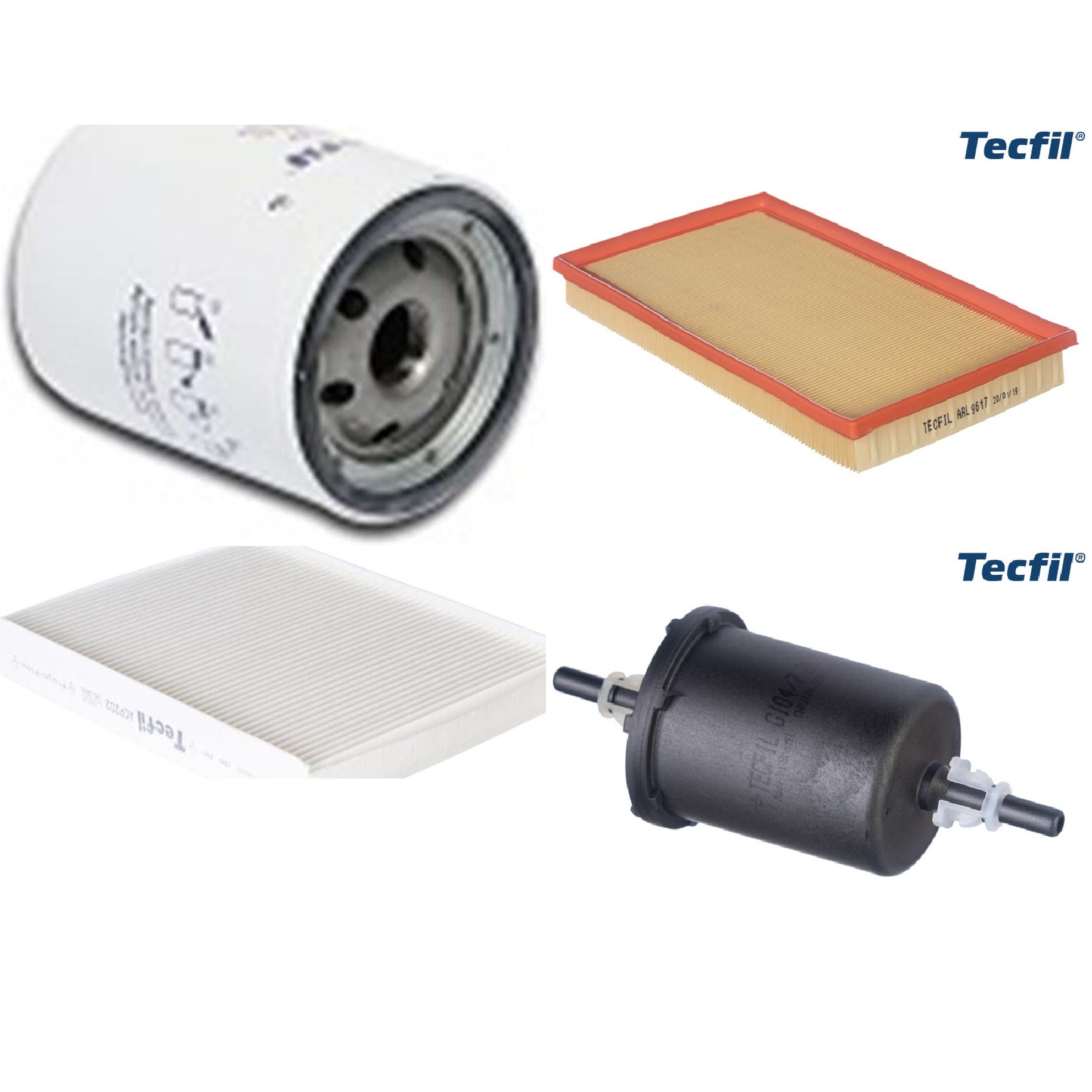 Kit Filtros de Ar do Motor, Óleo, Cabine e Combustível - Tecfil - ACP202 / ARL9617 / GI04/7 / PSL147