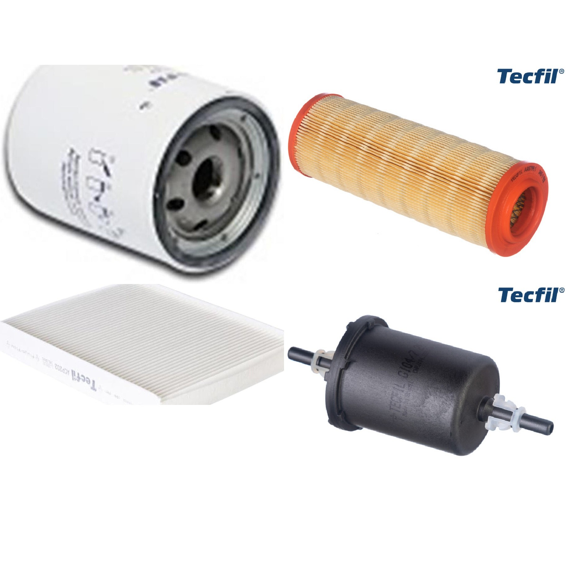 Kit Filtros de Ar do Motor, Óleo, Cabine e Combustível - Tecfil - ACP202 / ARS7991 / GI04/7 / PSL147