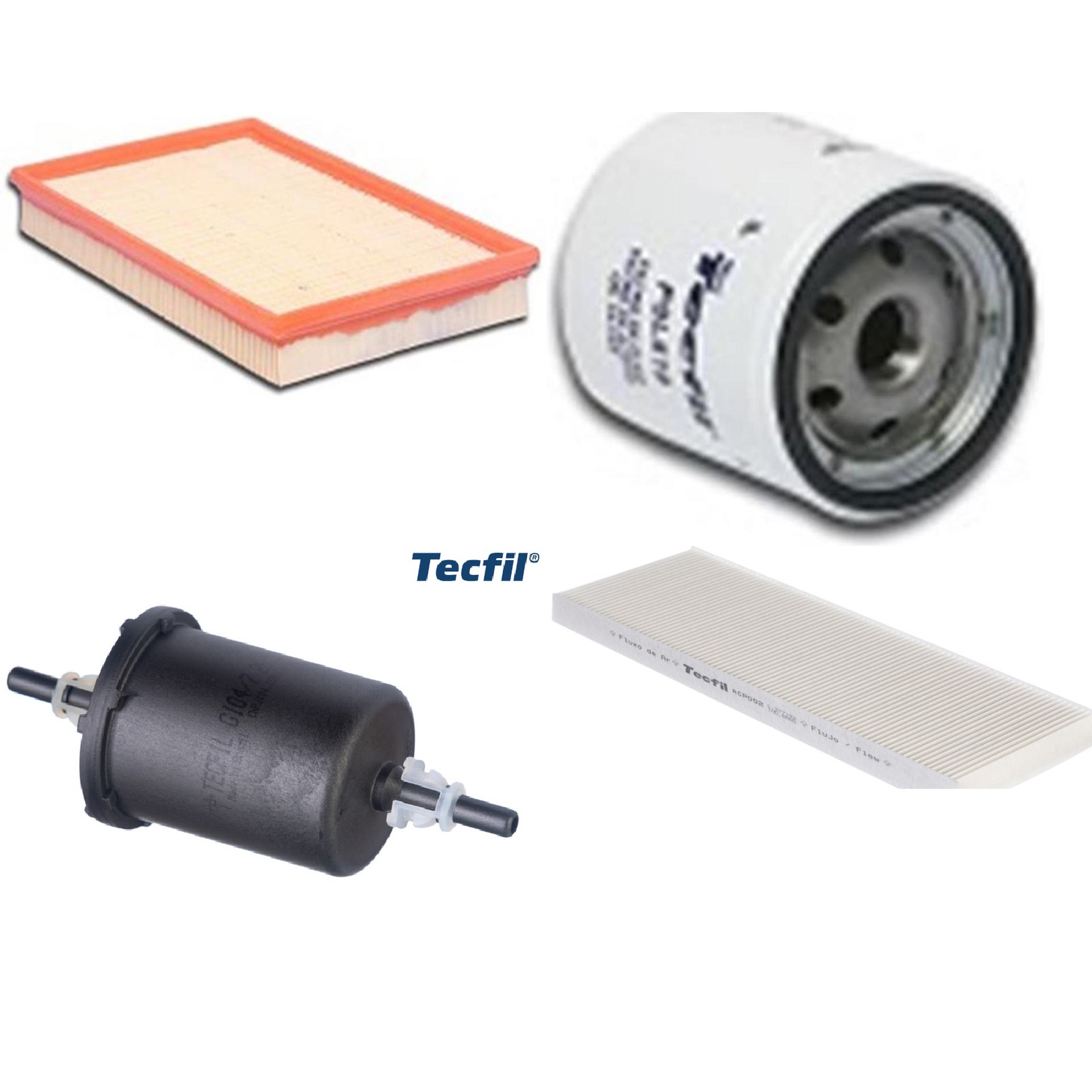 Kit Filtros de Ar do Motor, Óleo, Cabine e Combustível - Tecfil - ACP002 / ARL8836 / GI04/7 / PSL619