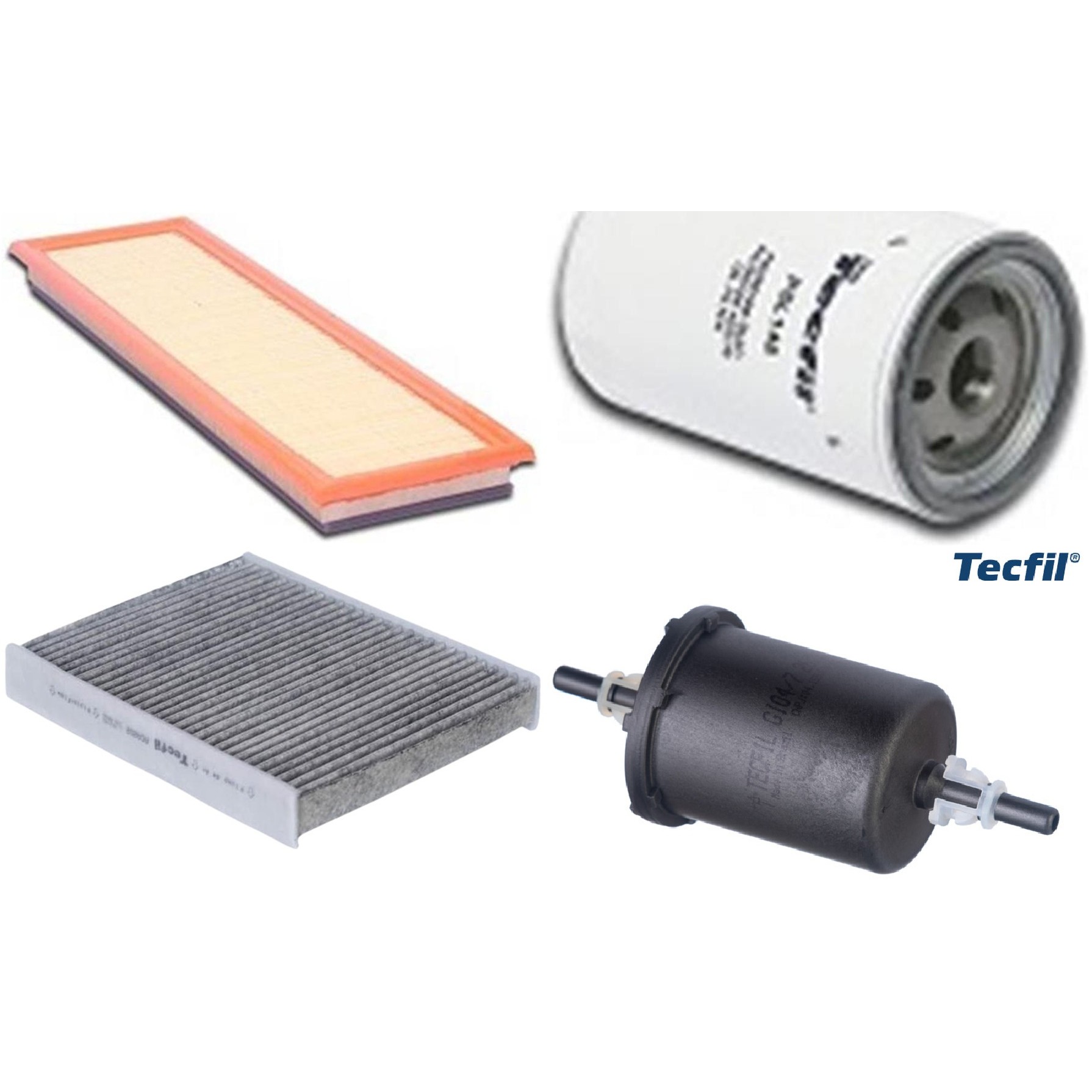 Kit Filtros de Ar do Motor, Óleo, Cabine e Combustível - Tecfil - ACA202 / ARL9608 / GI04/7 / PSL148