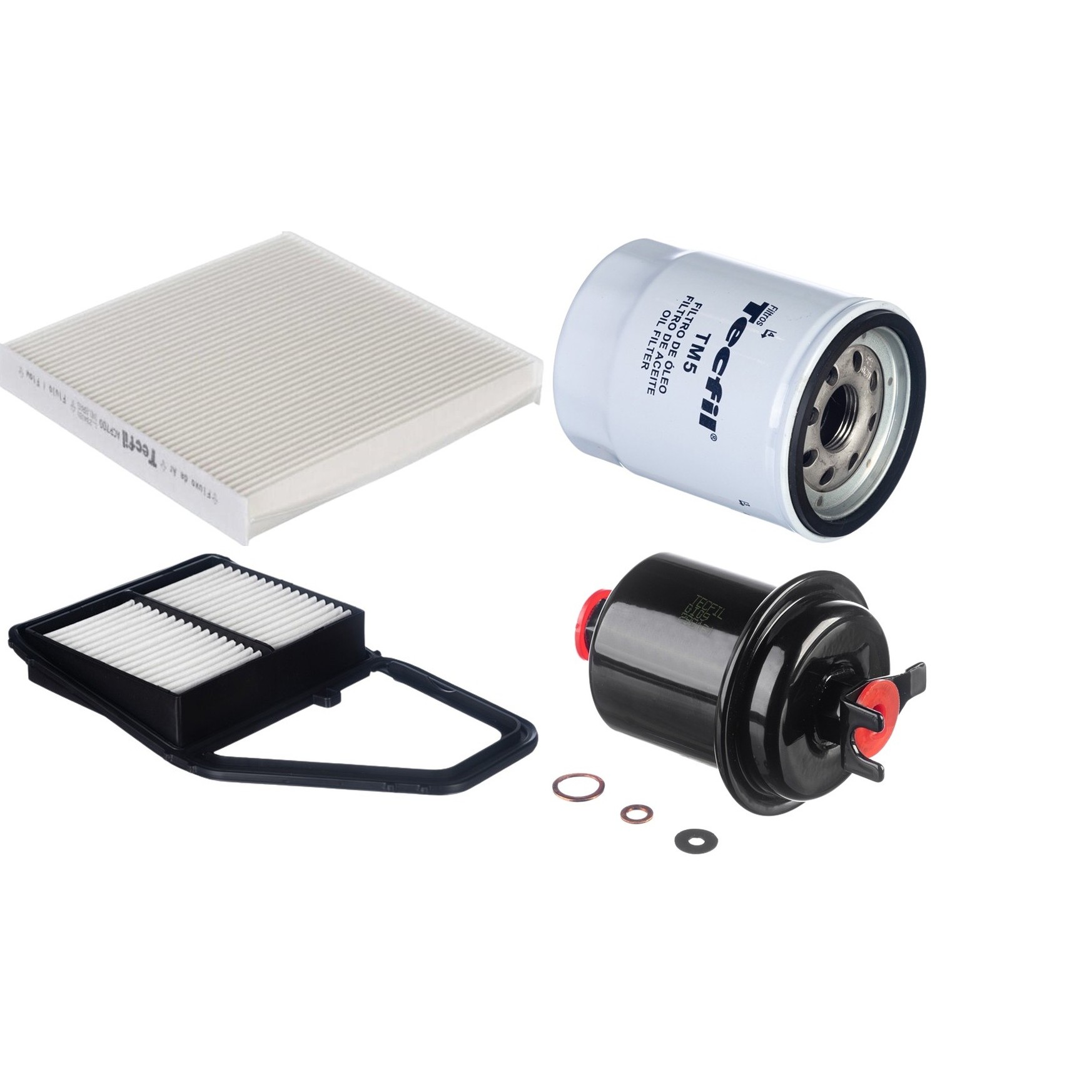 Kit Filtros de Ar do Motor, Óleo, Cabine e Combustível - Tecfil - ACP700 / ARL1032 / GI09 / PSL55M-(TM5)