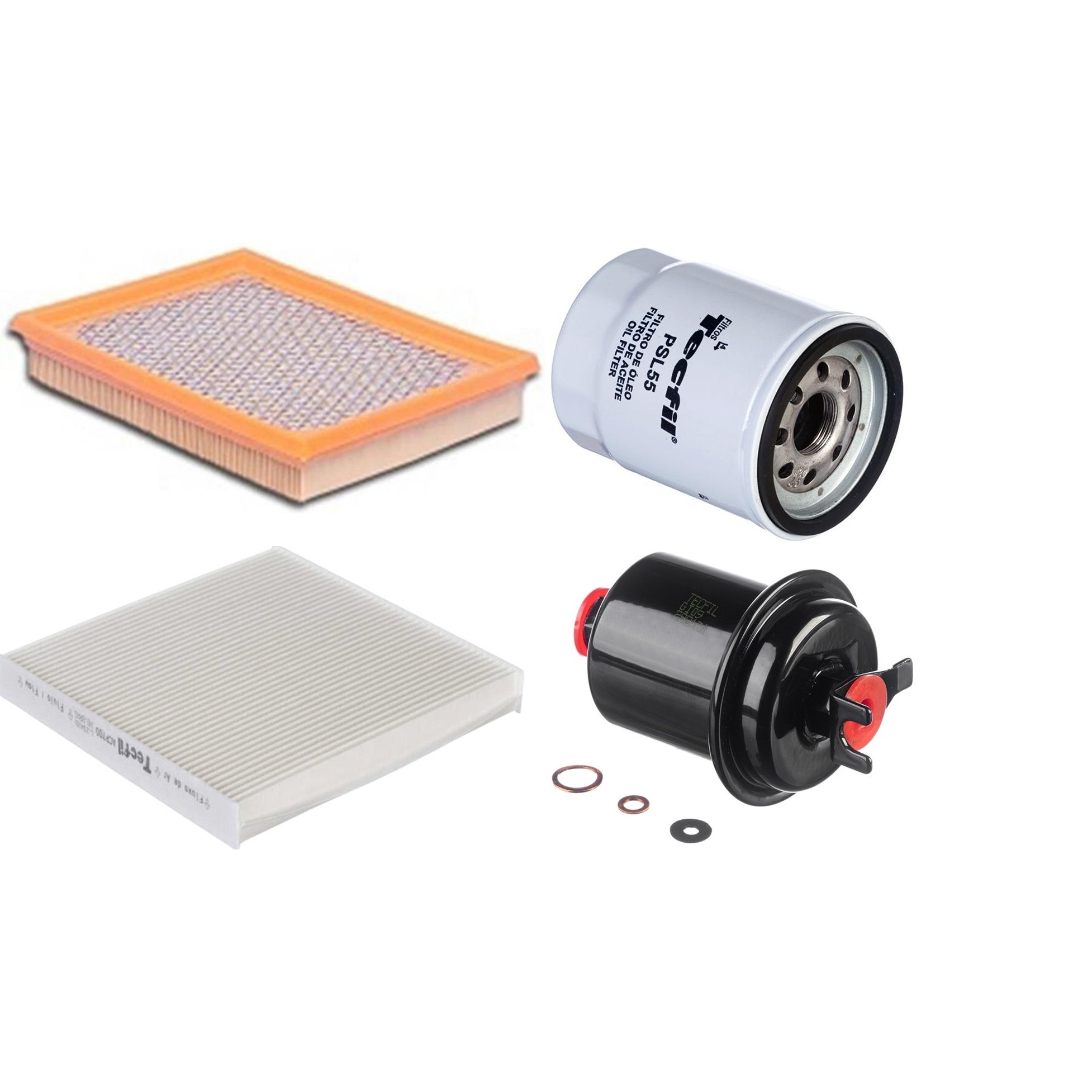 Kit Filtros de Ar do Motor, Óleo, Cabine e Combustível - Tecfil - ACP700 / ARL1030 / GI09 / PSL55