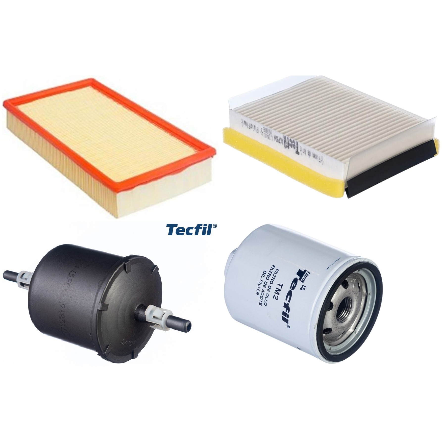 Kit Filtros de Ar do Motor, Óleo, Cabine e Combustível - Tecfil - ACP304 / ARL6091 / GI07/1 / PSL34MP-(TM2)