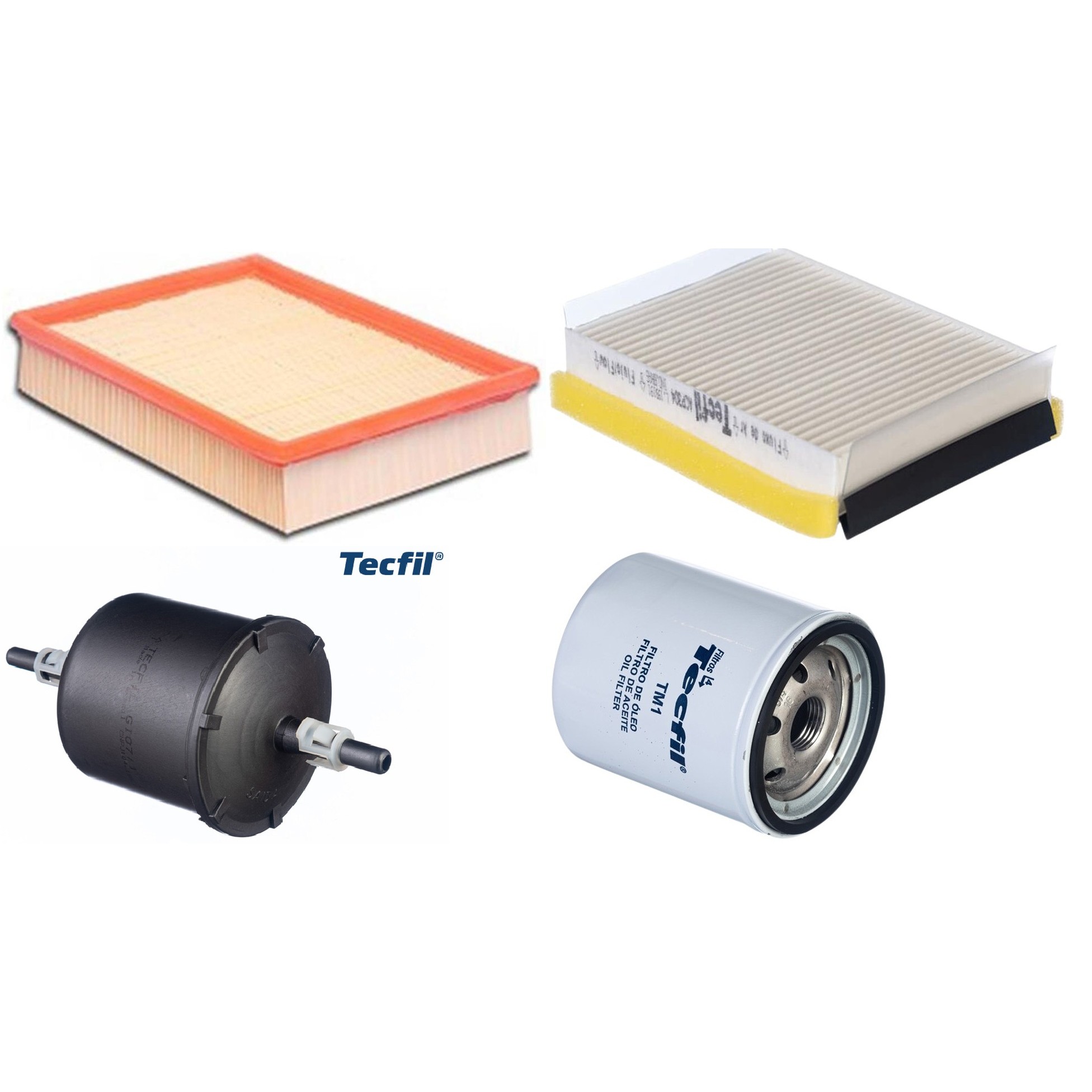 Kit Filtros de Ar do Motor, Óleo, Cabine e Combustível - Tecfil - ACP304 / ARL6090 / GI07/1 / PSL34M-(TM1)