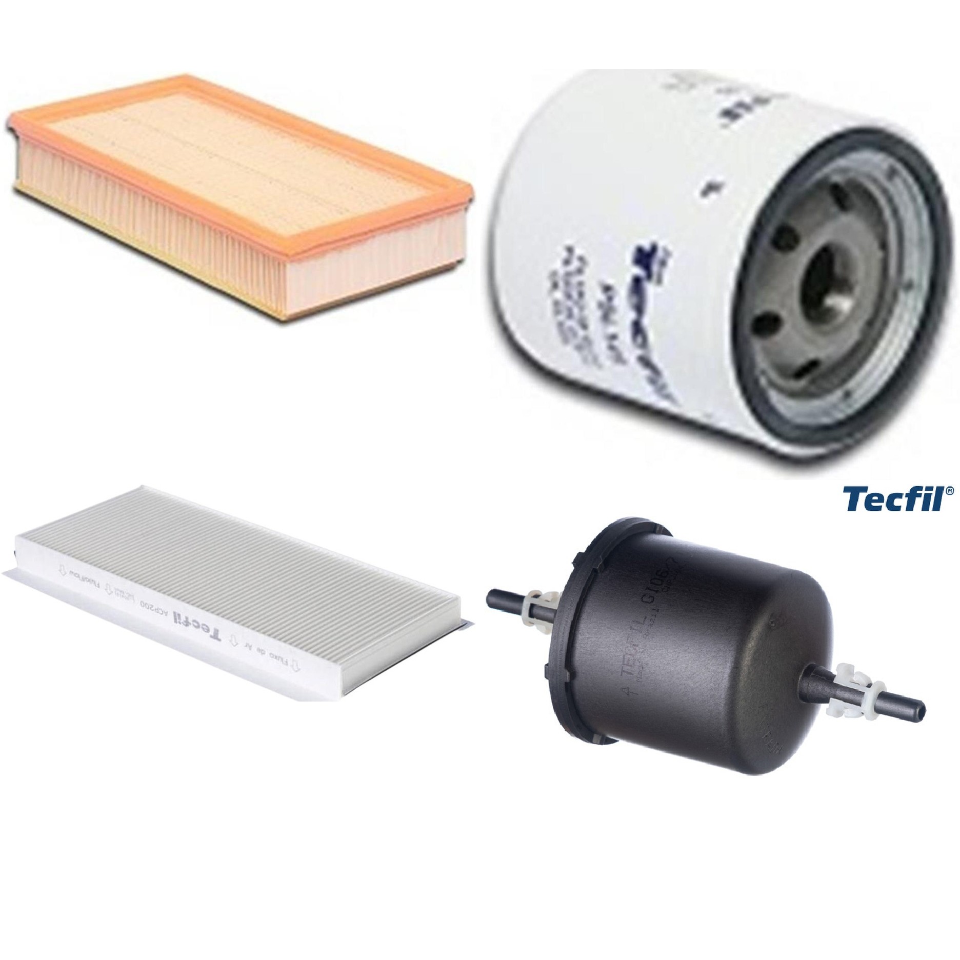 Kit Filtros de Ar do Motor, Óleo, Cabine e Combustível - Tecfil - ACP200 / ARL9604 / GI06/7 / PSL145