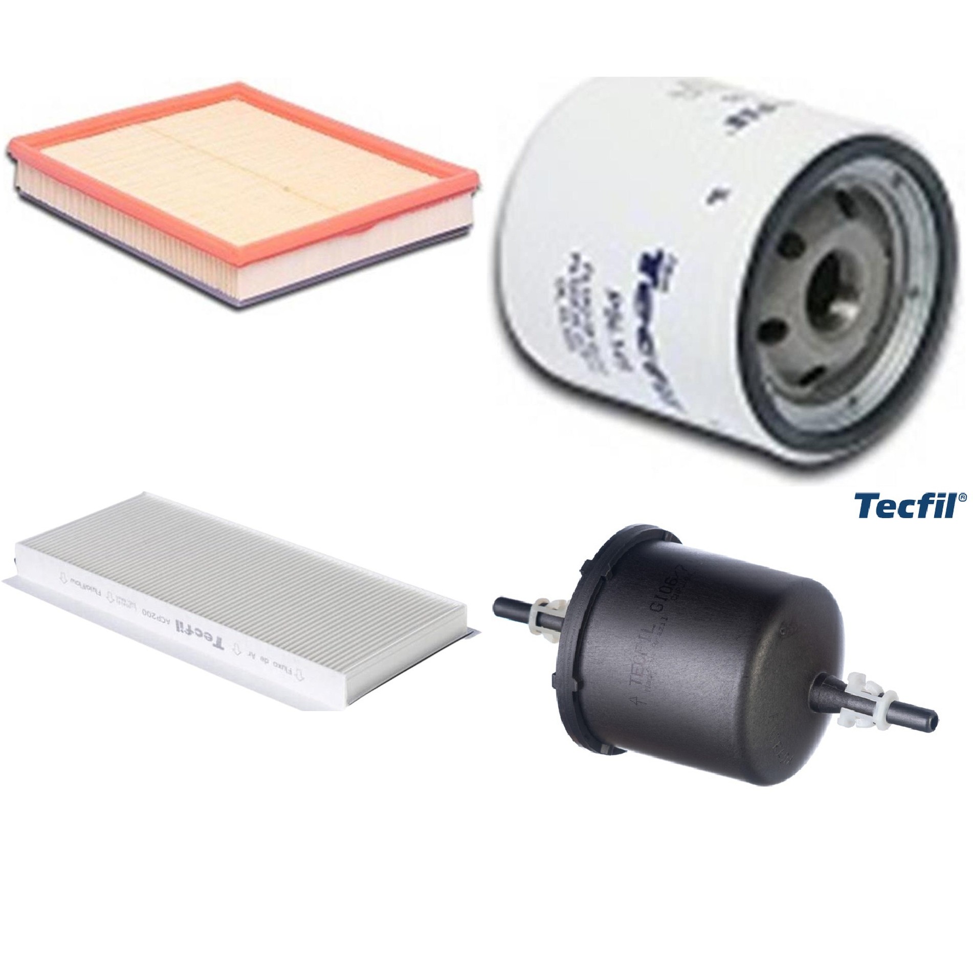Kit Filtros de Ar do Motor, Óleo, Cabine e Combustível - Tecfil - ACP200 / ARL9605 / GI06/7 / PSL145