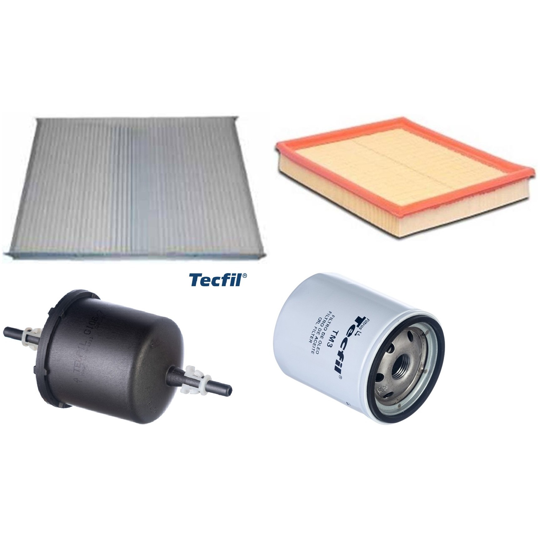 Kit Filtros de Ar do Motor, Óleo, Cabine e Combustível - Tecfil - ACP001 / ARL8840 / GI06/7 / PSL18M-(TM3)