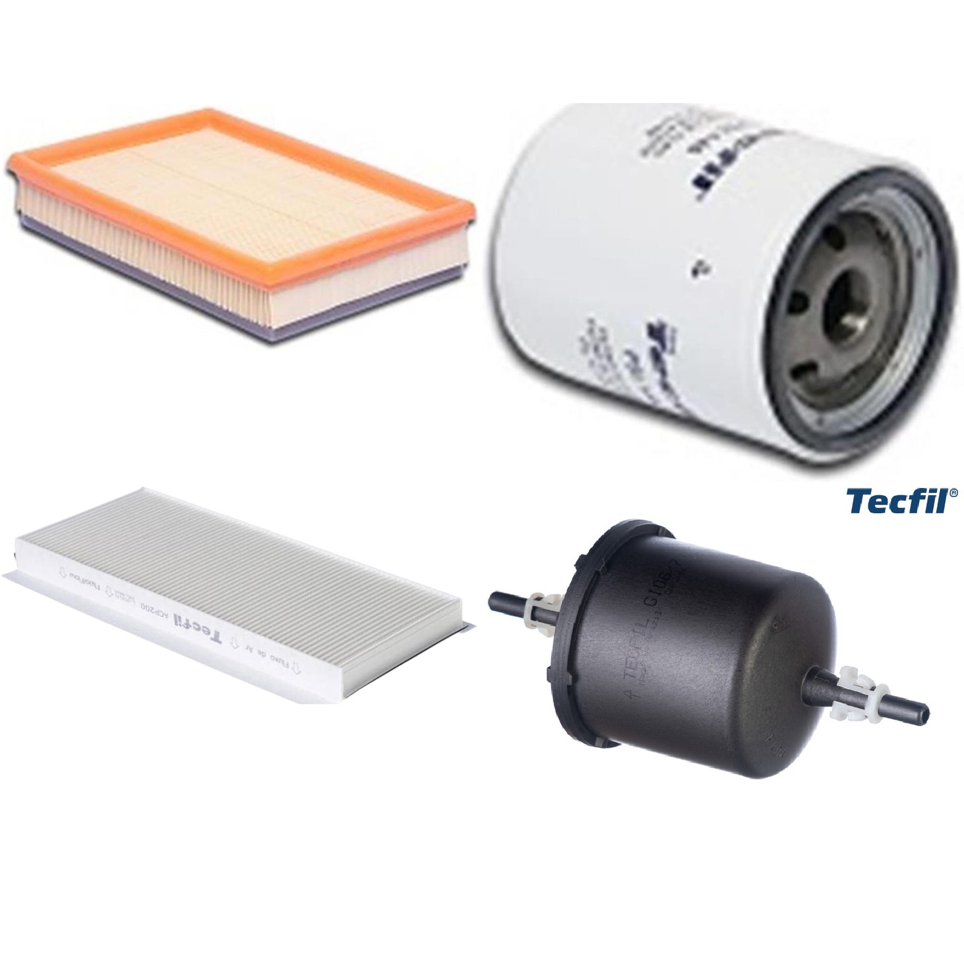 Kit Filtros de Ar do Motor, Óleo, Cabine e Combustível - Tecfil - ACP200 / ARL9603 / GI06/7 / PSL146