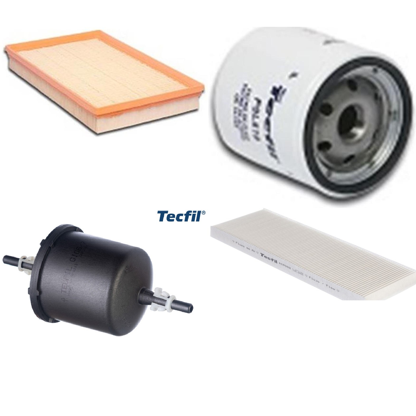 Kit Filtros de Ar do Motor, Óleo, Cabine e Combustível - Tecfil - ACP002 / ARL8839 / GI06/7 / PSL619