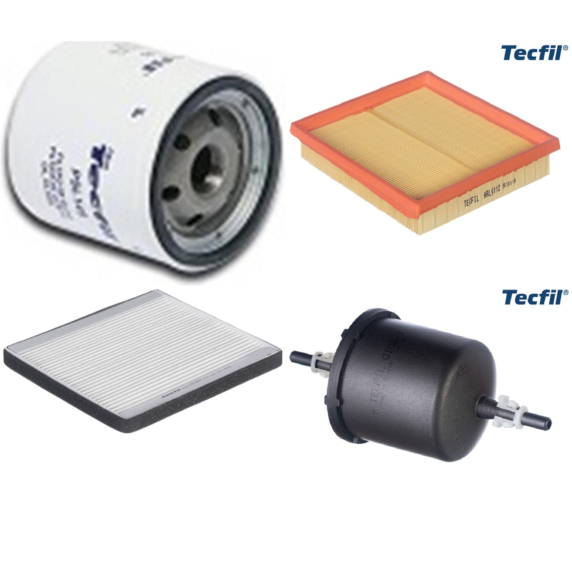 Kit Filtros de Ar do Motor, Óleo, Cabine e Combustível - Tecfil - ACP812 / ARL9112 / GI06/7 / PSL145