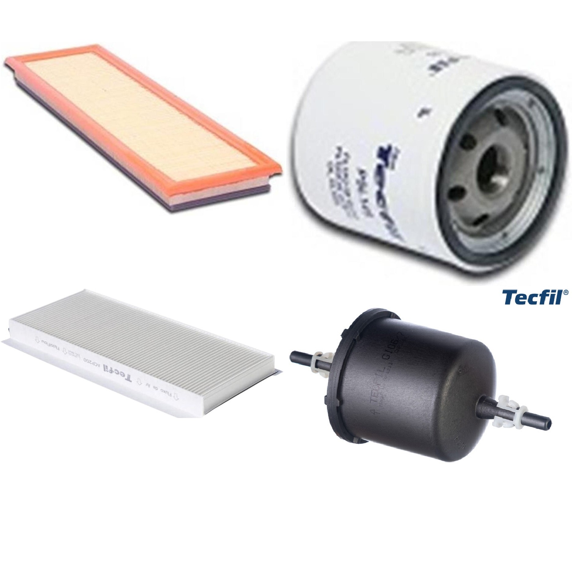 Kit Filtros de Ar do Motor, Óleo, Cabine e Combustível - Tecfil - ACP200 / ARL9608 / GI06/7 / PSL145