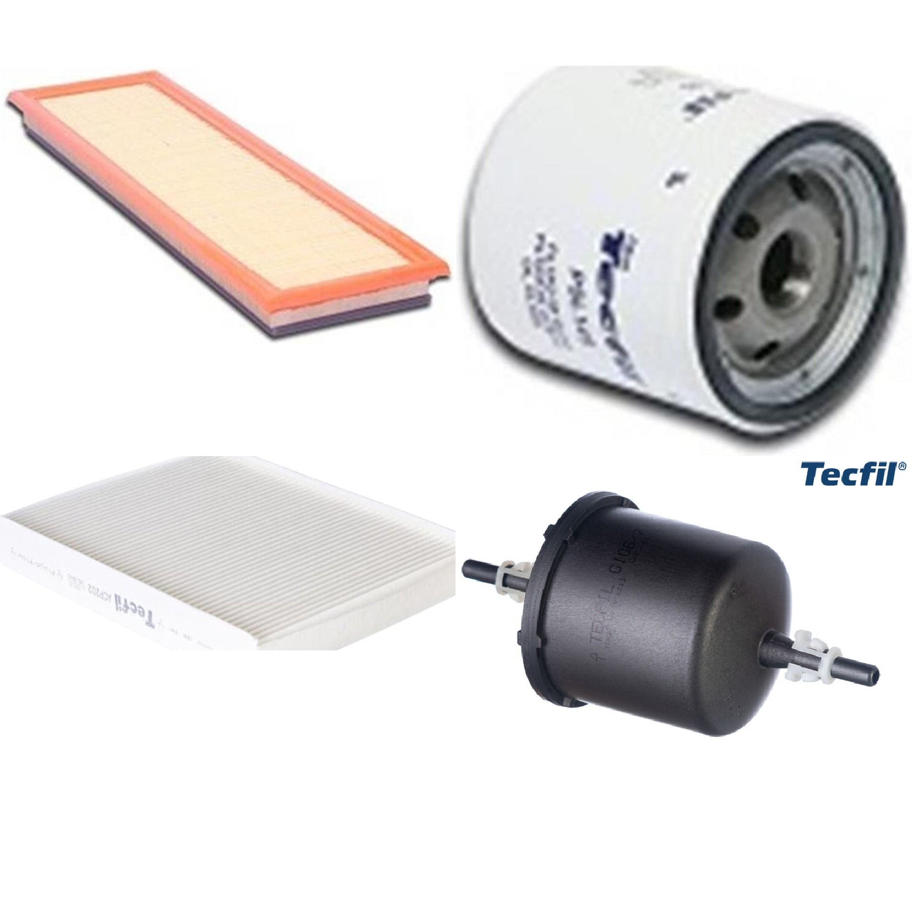Kit Filtros de Ar do Motor, Óleo, Cabine e Combustível - Tecfil - ACP202 / ARL9608 / GI06/7 / PSL145