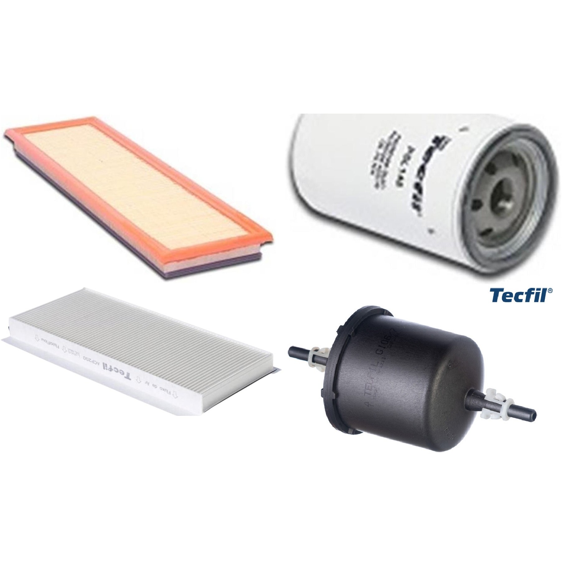 Kit Filtros de Ar do Motor, Óleo, Cabine e Combustível - Tecfil - ACP200 / ARL9608 / GI06/7 / PSL148