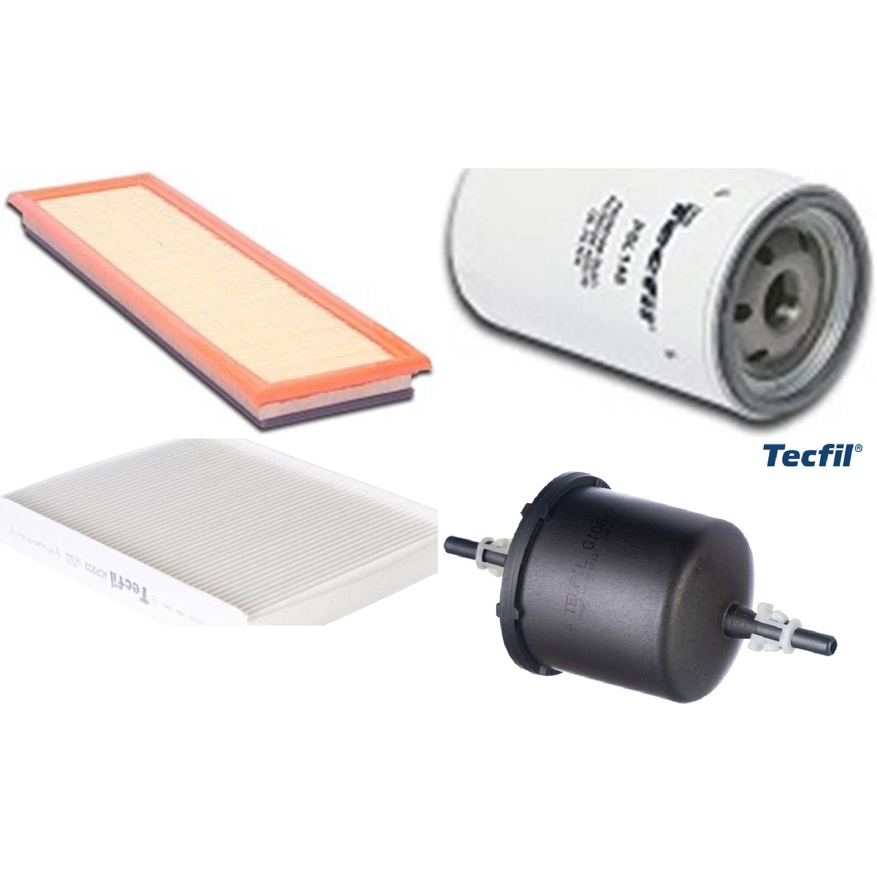 Kit Filtros de Ar do Motor, Óleo, Cabine e Combustível - Tecfil - ACP202 / ARL9608 / GI06/7 / PSL148