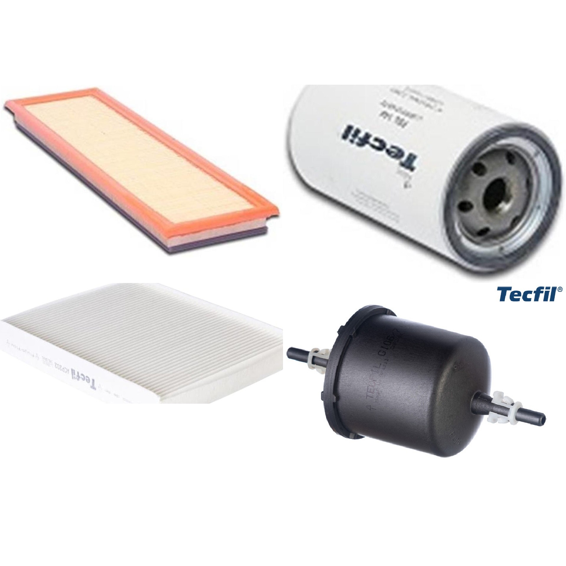Kit Filtros de Ar do Motor, Óleo, Cabine e Combustível - Tecfil - ACP202 / ARL9608 / GI06/7 / PSL144
