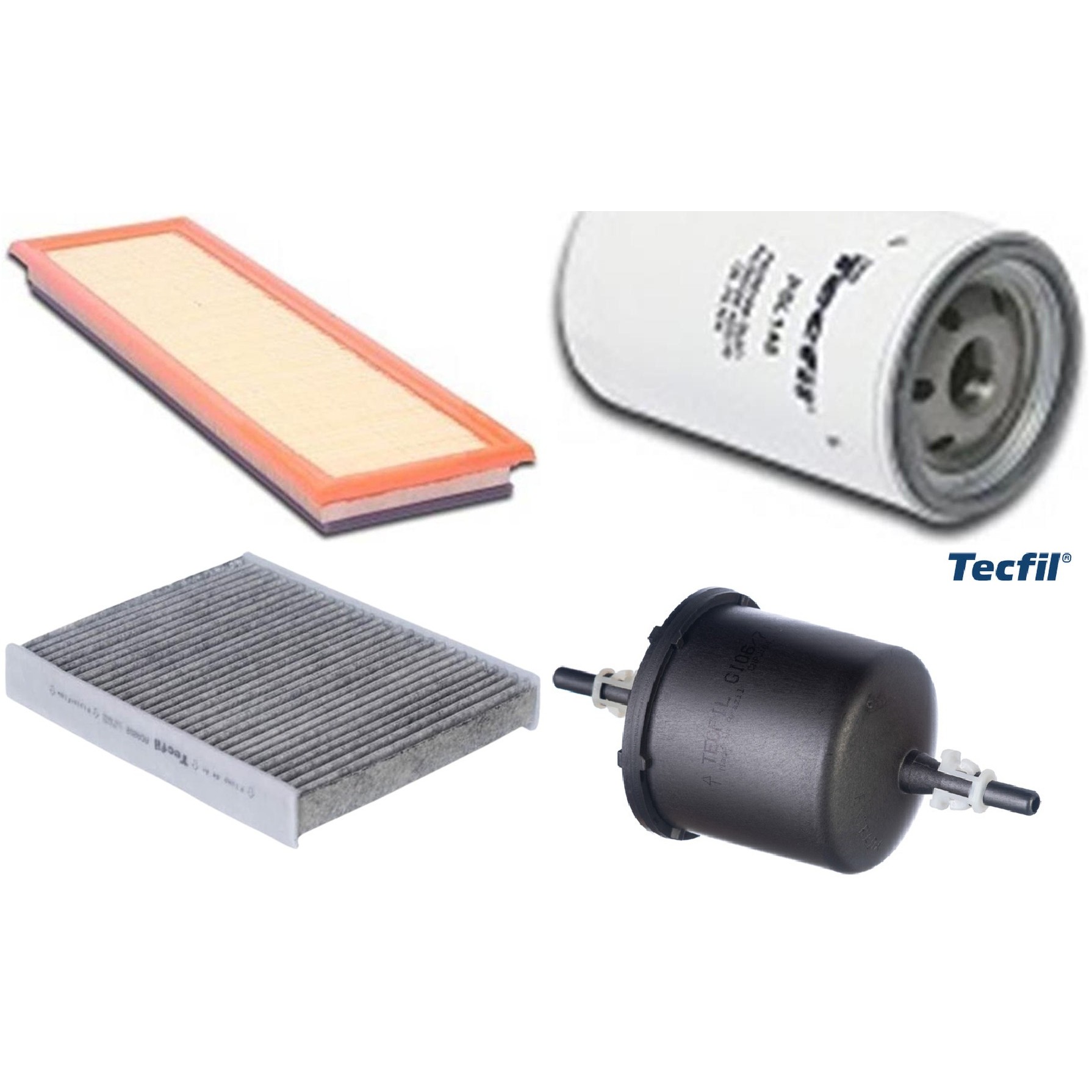 Kit Filtros de Ar do Motor, Óleo, Cabine e Combustível - Tecfil - ACA202 / ARL9608 / GI06/7 / PSL148