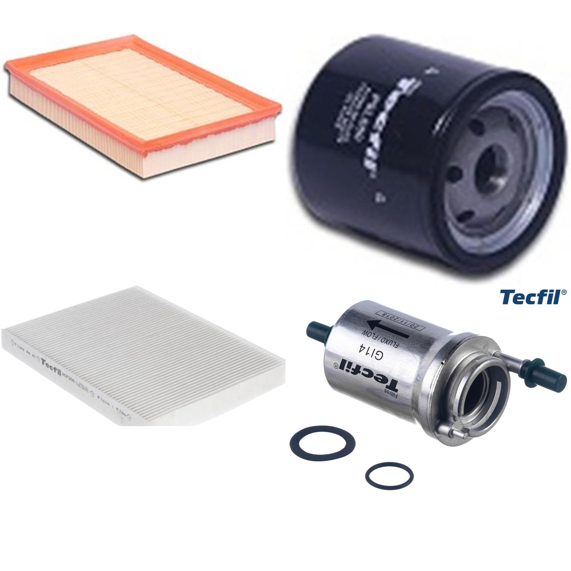 Kit Filtros de Ar do Motor, Óleo, Cabine e Combustível - Tecfil - ACP306 / ARL6095 / GI14 / PSL560