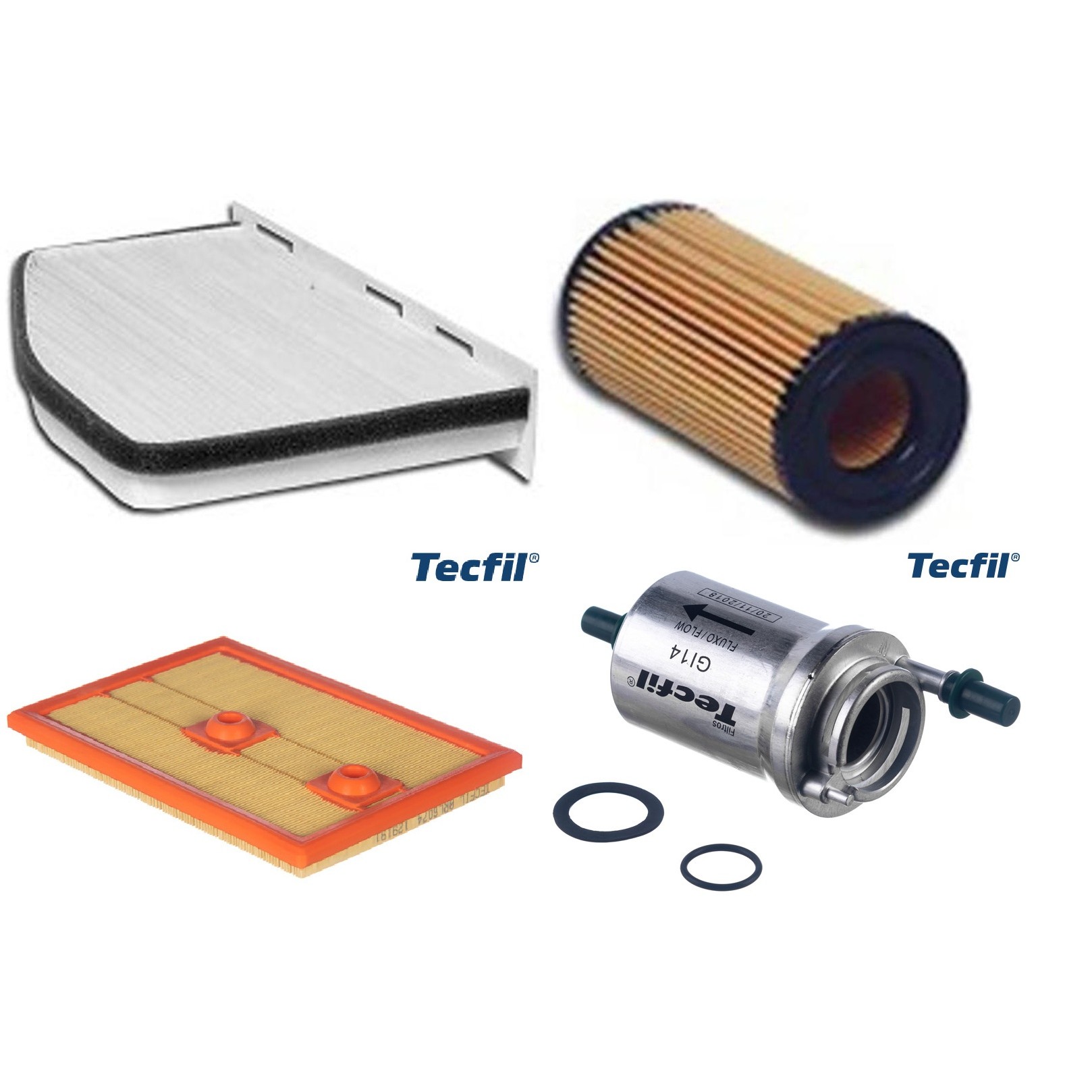 Kit Filtros de Ar do Motor, Óleo, Cabine e Combustível - Tecfil - ACP309 / ARL6074 / GI14 / PEL313