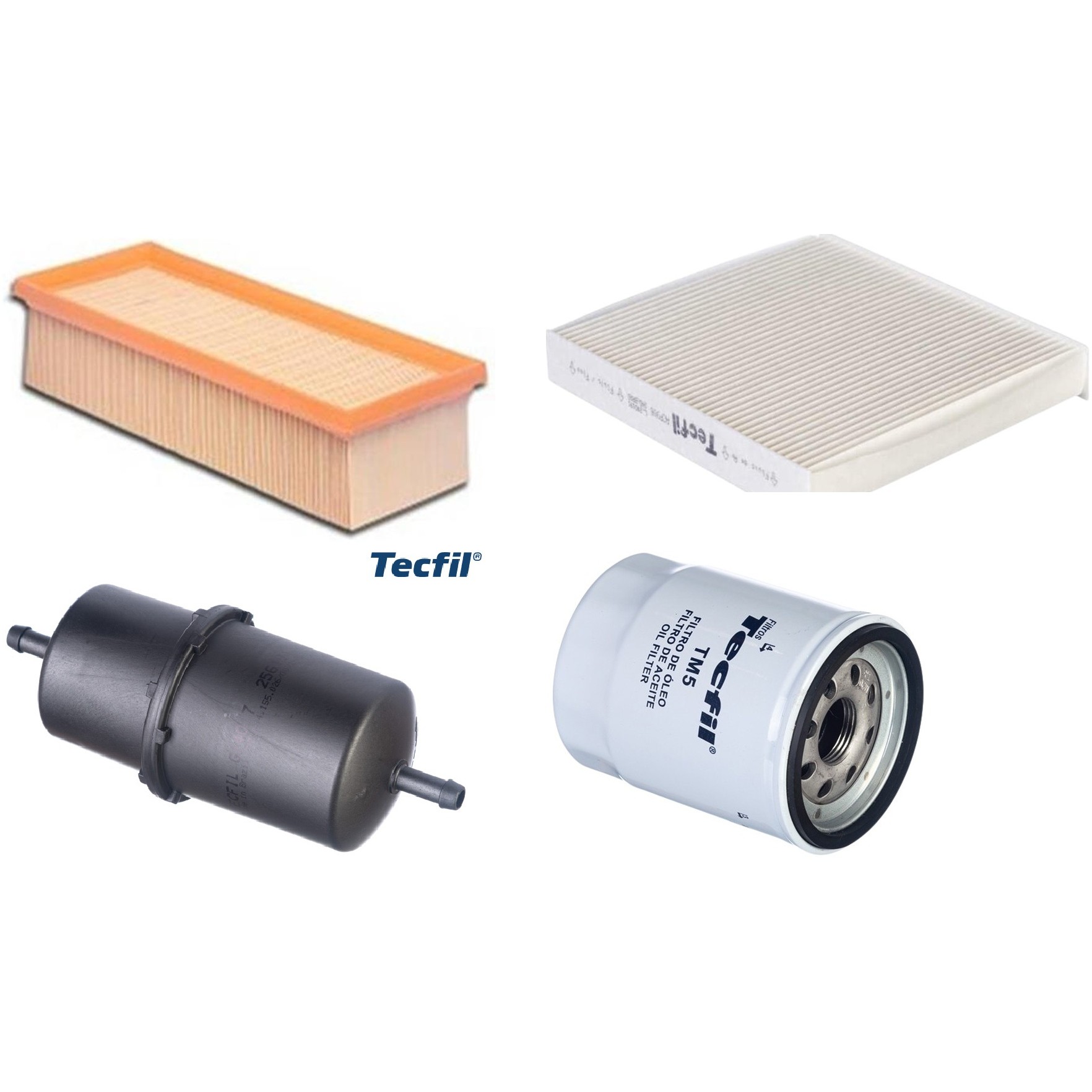 Kit Filtros de Ar do Motor, Óleo, Cabine e Combustível - Tecfil - ACP906 / ARL4152 / GI40/7 / PSL55M-(TM5)
