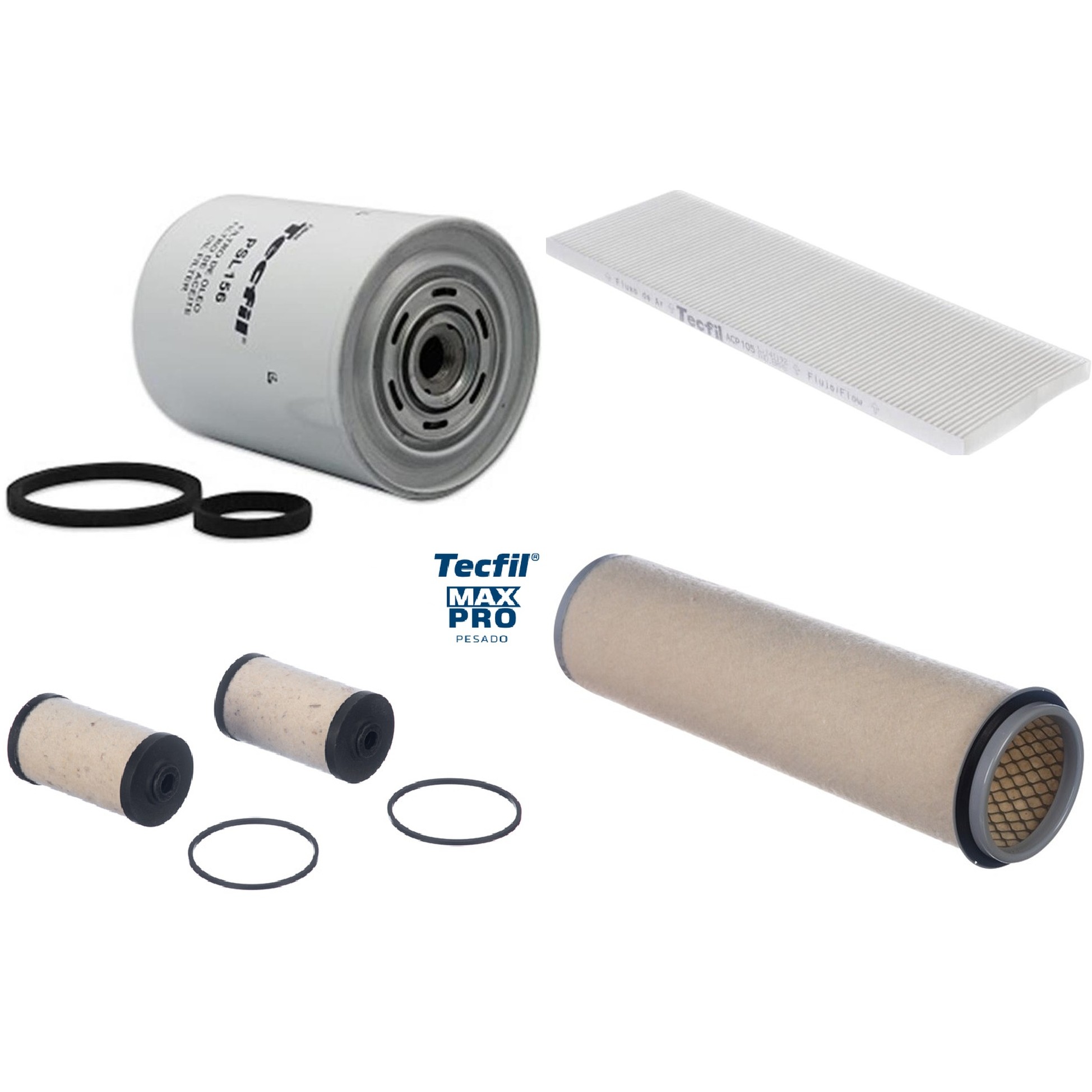 Kit Filtros de Ar do Motor, Óleo, Cabine e Combustível - Tecfil - ACP105 / AS840 / FC161 / PSL156