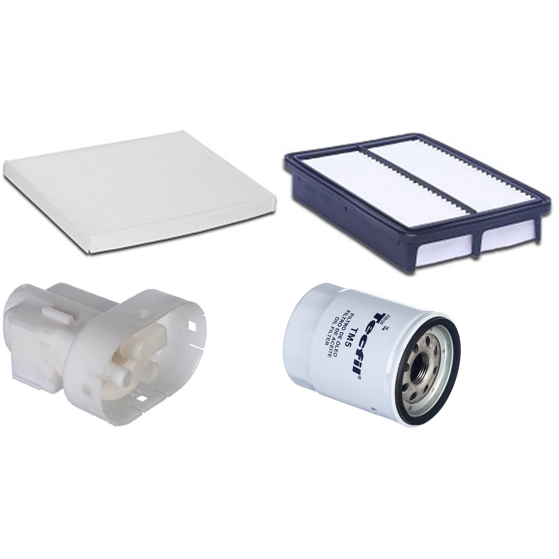 Kit Filtros de Ar do Motor, Óleo, Cabine e Combustível - Tecfil - ACP971 / ARL2331 / FBT2359 / PSL55M-(TM5)