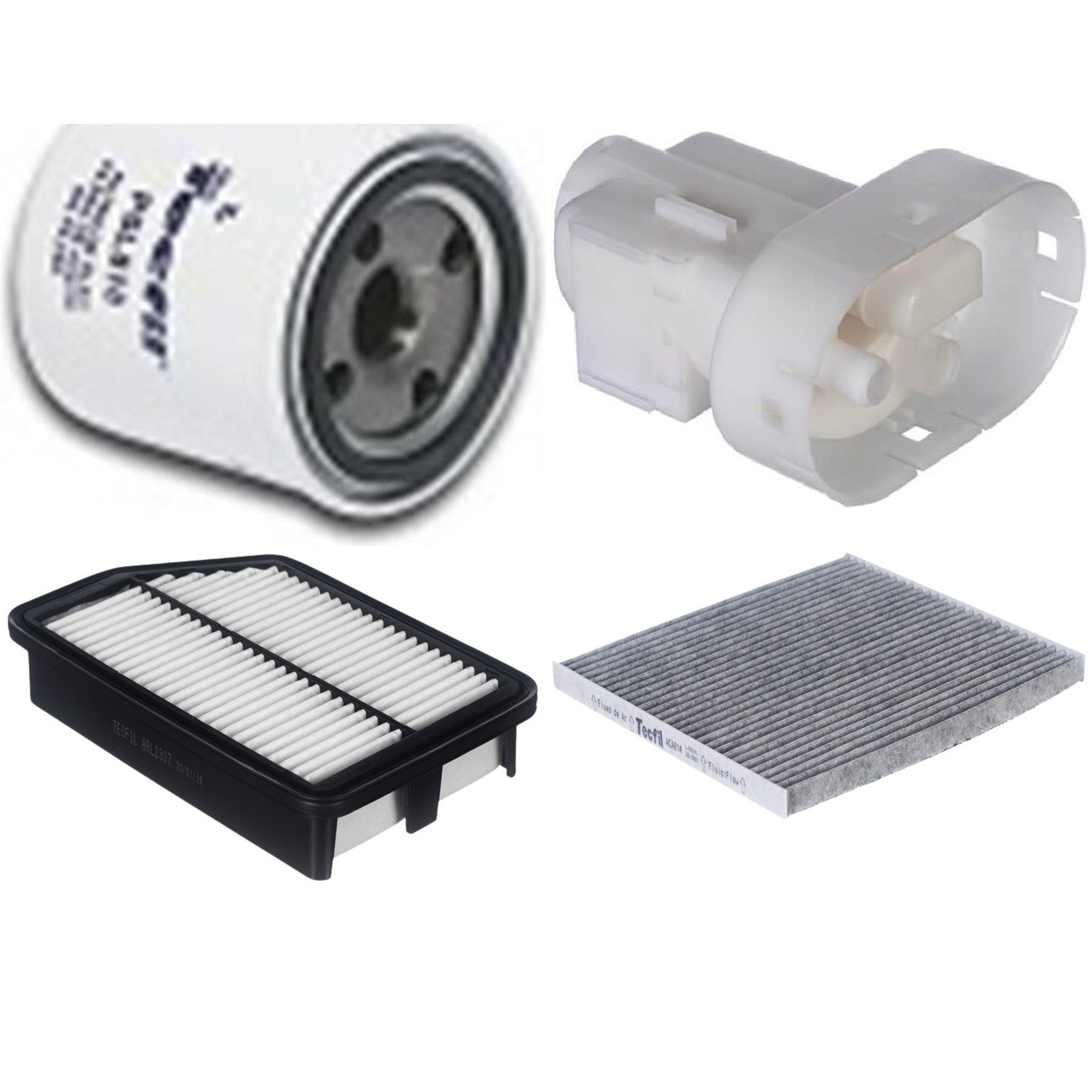 Kit Filtros de Ar do Motor, Óleo, Cabine e Combustível - Tecfil - ACA814 / ARL2337 / FBT2359 / PSL818