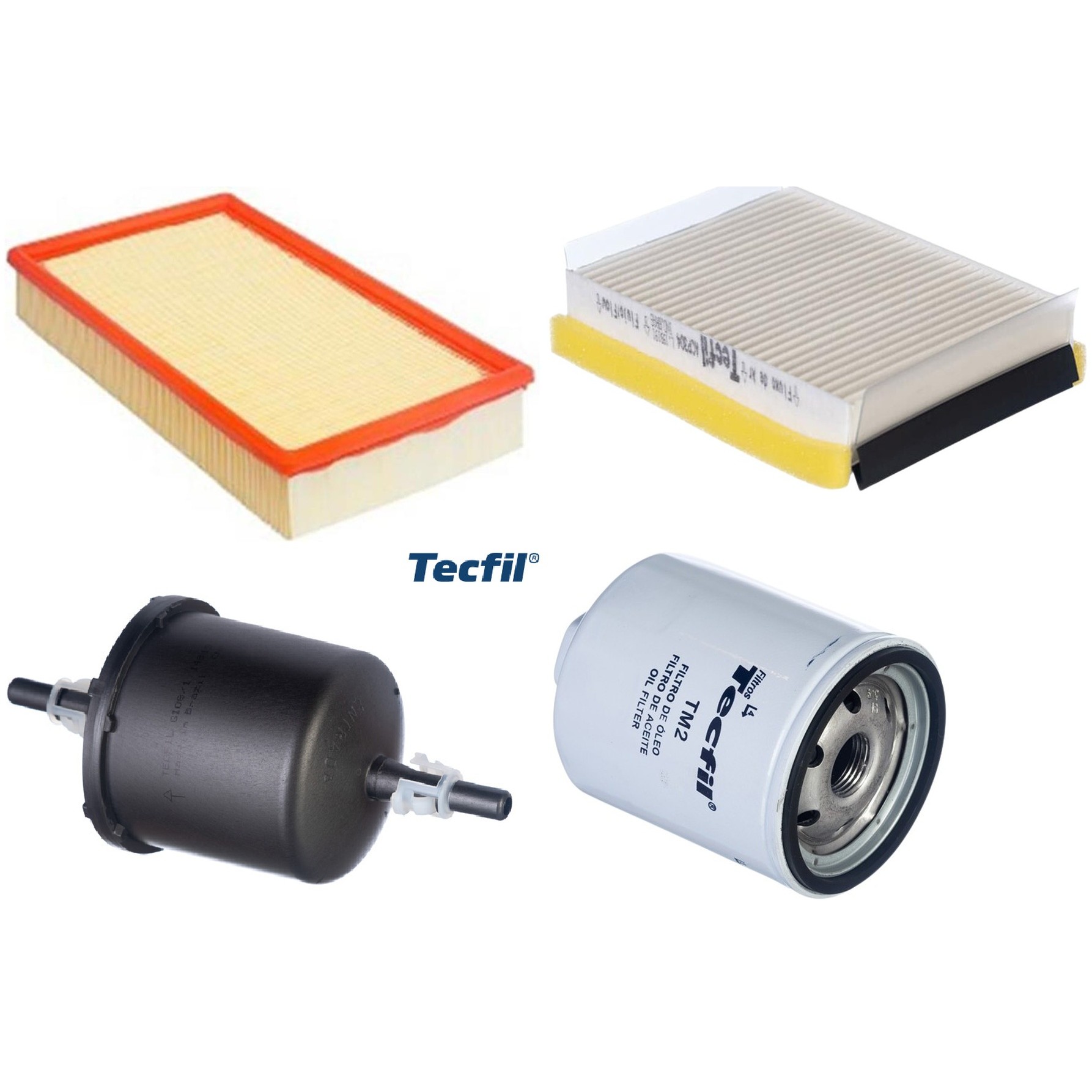 Kit Filtros de Ar do Motor, Óleo, Cabine e Combustível - Tecfil - ACP304 / ARL6091 / GI08/1 / PSL34MP-(TM2)