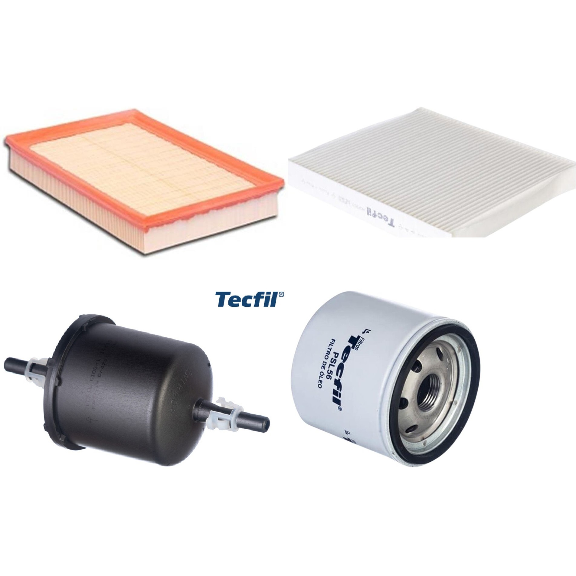 Kit Filtros de Ar do Motor, Óleo, Cabine e Combustível - Tecfil - ACP303 / ARL6095 / GI08/1 / PSL56