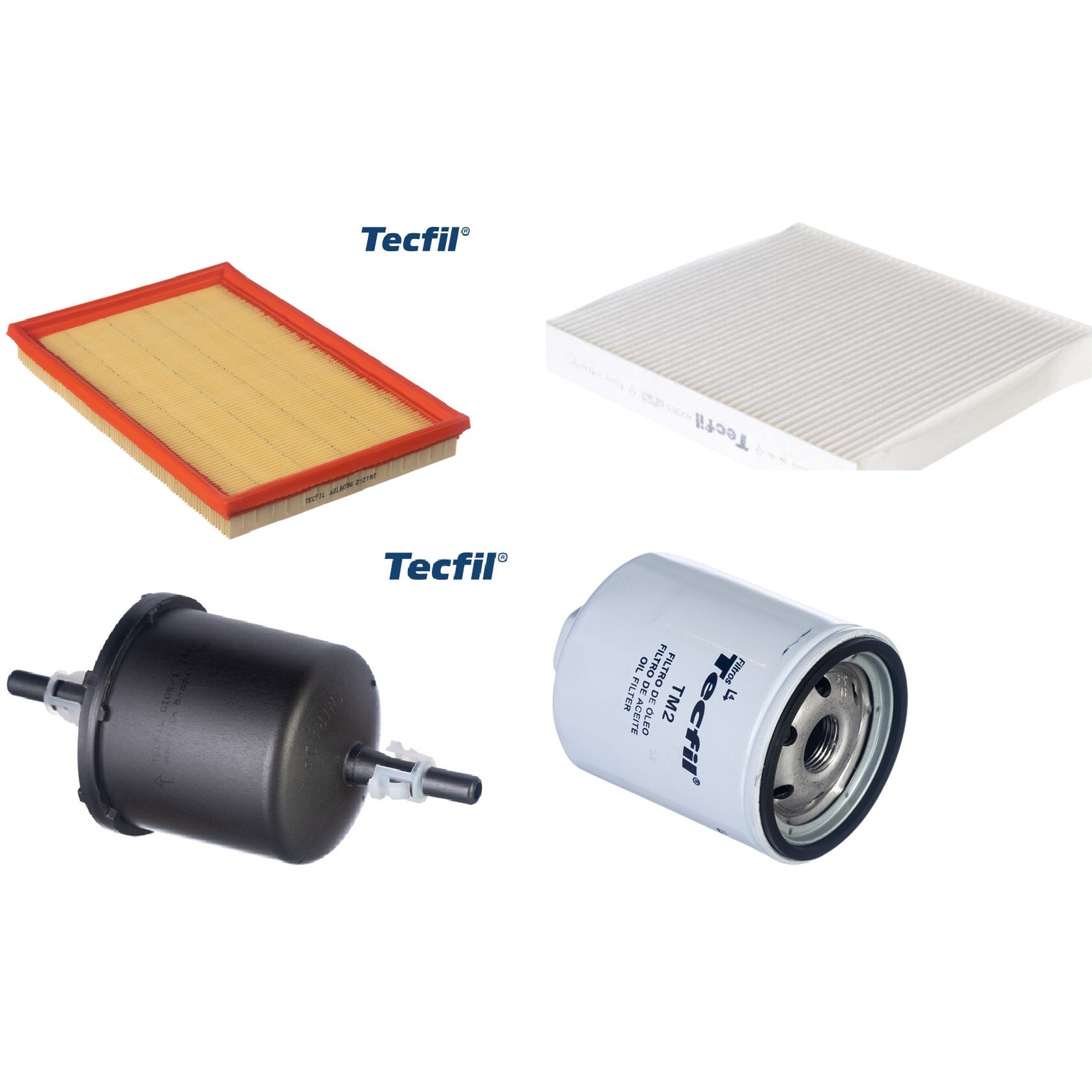 Kit Filtros de Ar do Motor, Óleo, Cabine e Combustível - Tecfil - ACP303 / ARL6096 / GI08/1 / PSL34MP-(TM2)