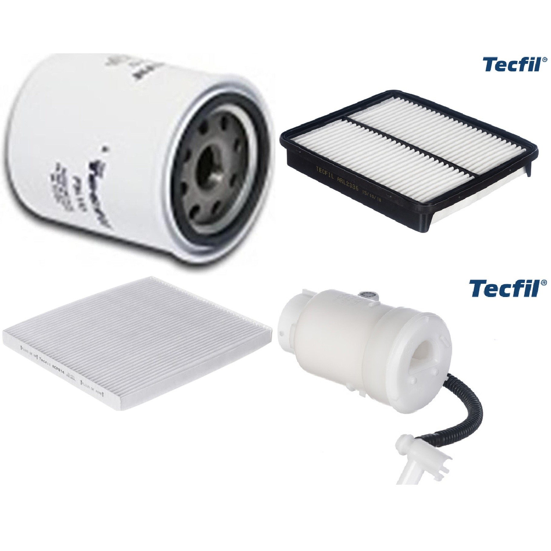 Kit Filtros de Ar do Motor, Óleo, Cabine e Combustível - Tecfil - ACP814 / ARL2336 / FBT2357 / PSL152