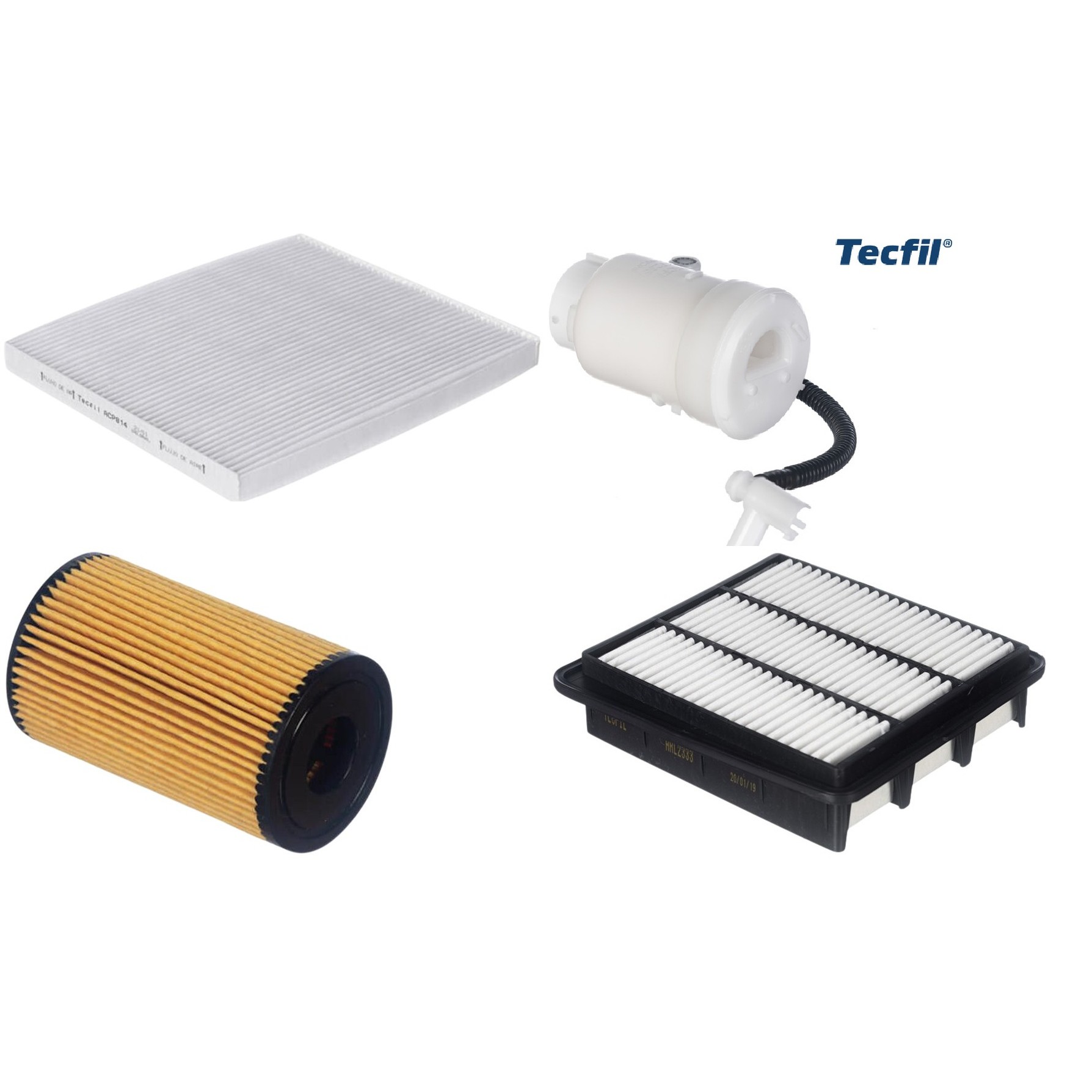 Kit Filtros de Ar do Motor, Óleo, Cabine e Combustível - Tecfil - ACP814 / ARL2333 / FBT2357 / PEL115