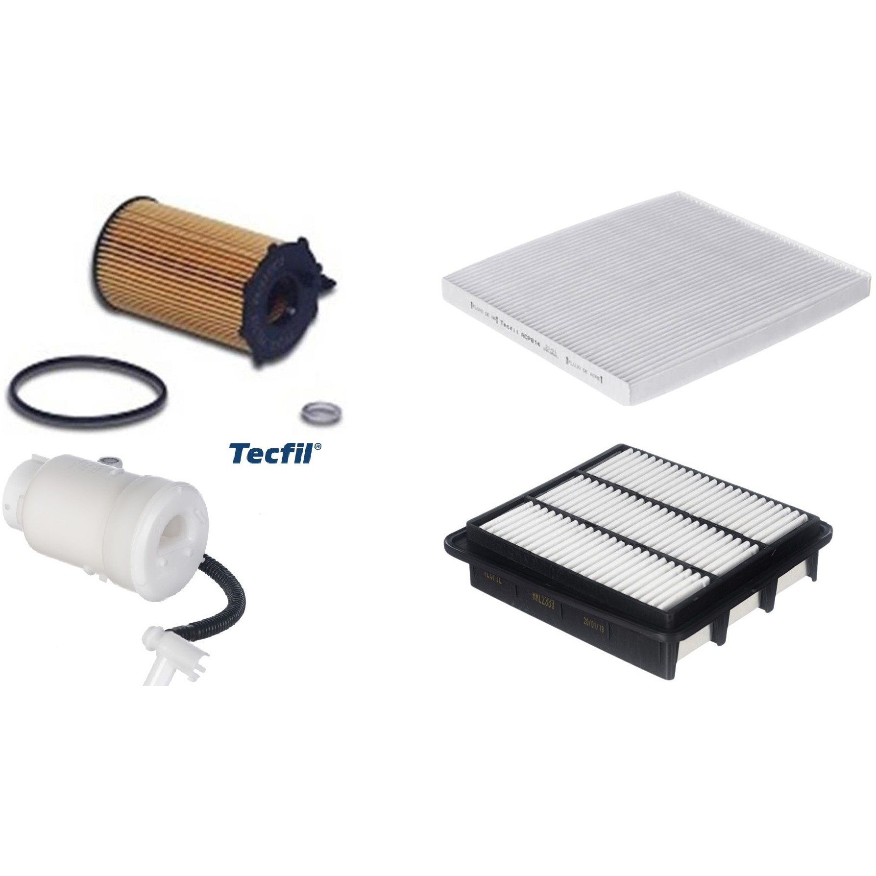 Kit Filtros de Ar do Motor, Óleo, Cabine e Combustível - Tecfil - ACP814 / ARL2333 / FBT2357 / PEL722