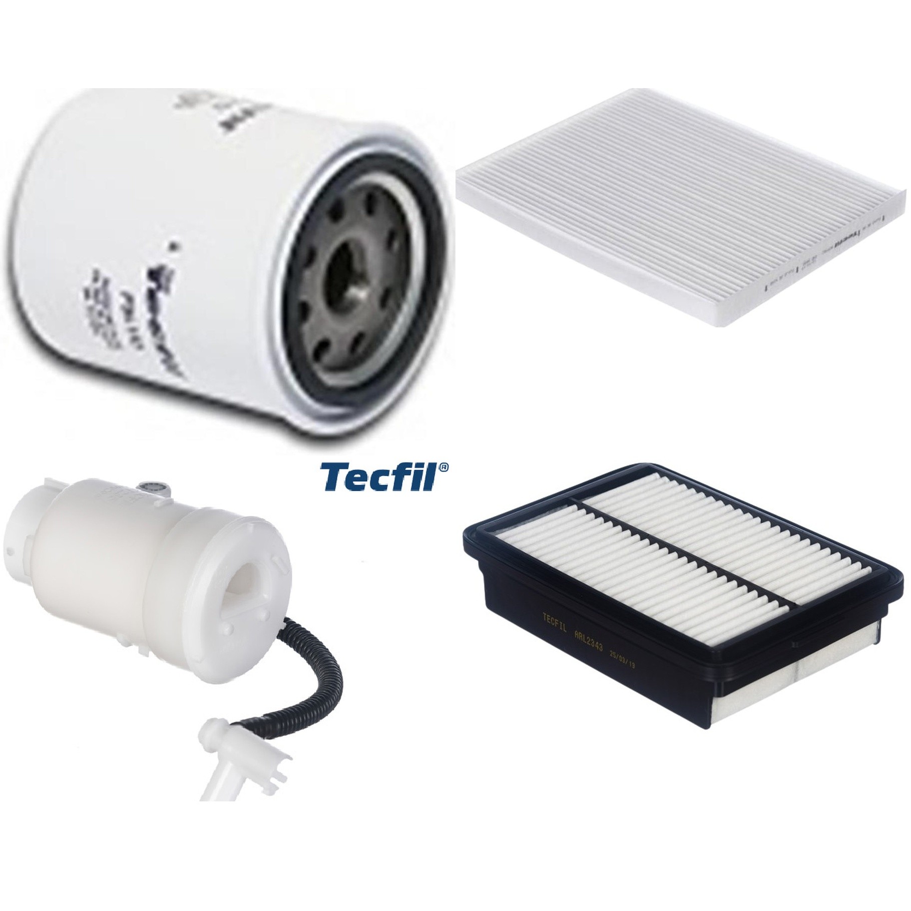 Kit Filtro de Ar, Combustível, Óleo e Ar Condicionado - Tecfil - ACP982 / ARL2343 / FBT2357 / PSL152