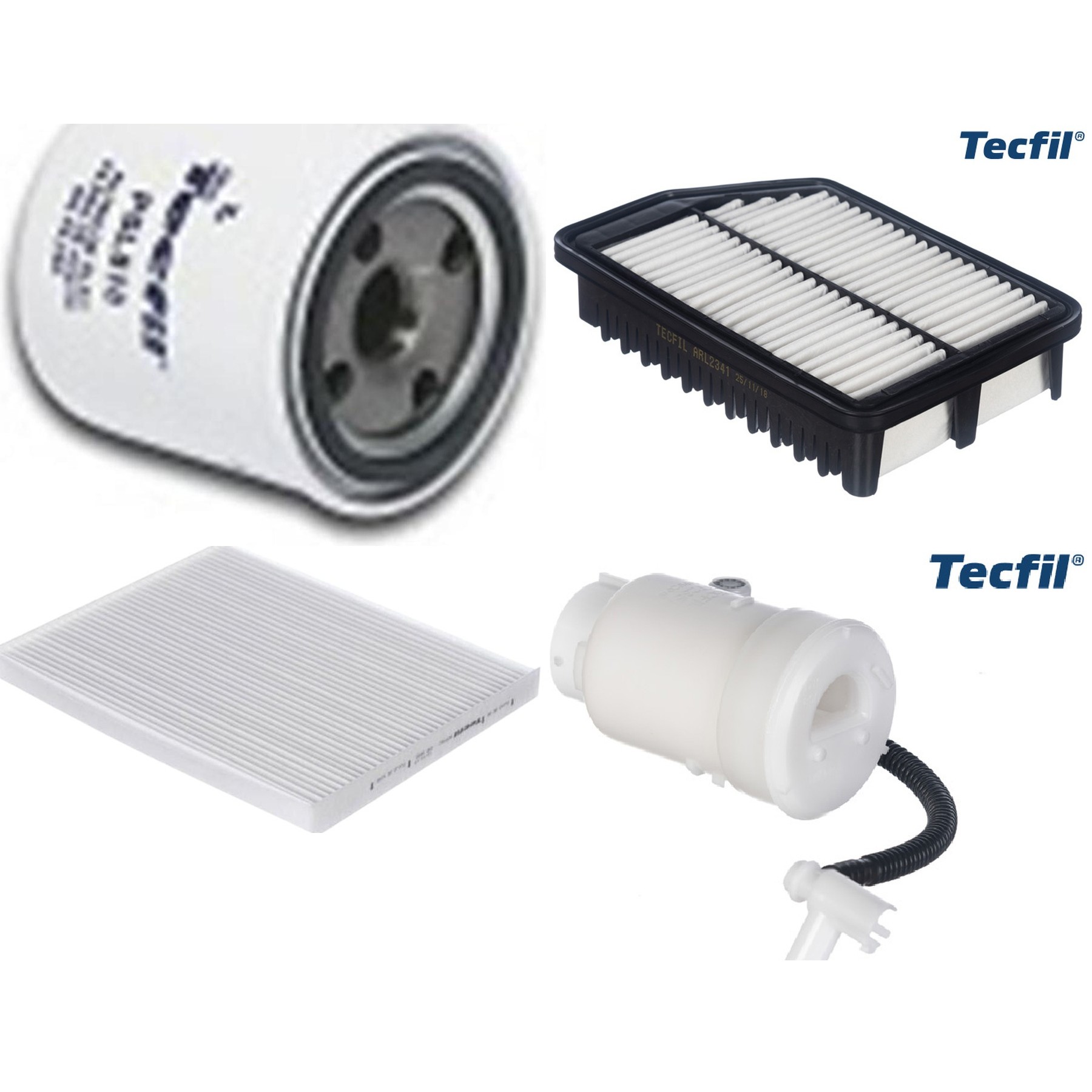Kit Filtro de Ar, Combustível, Óleo e Ar Condicionado - Tecfil - ACP982 / ARL2341 / FBT2357 / PSL818