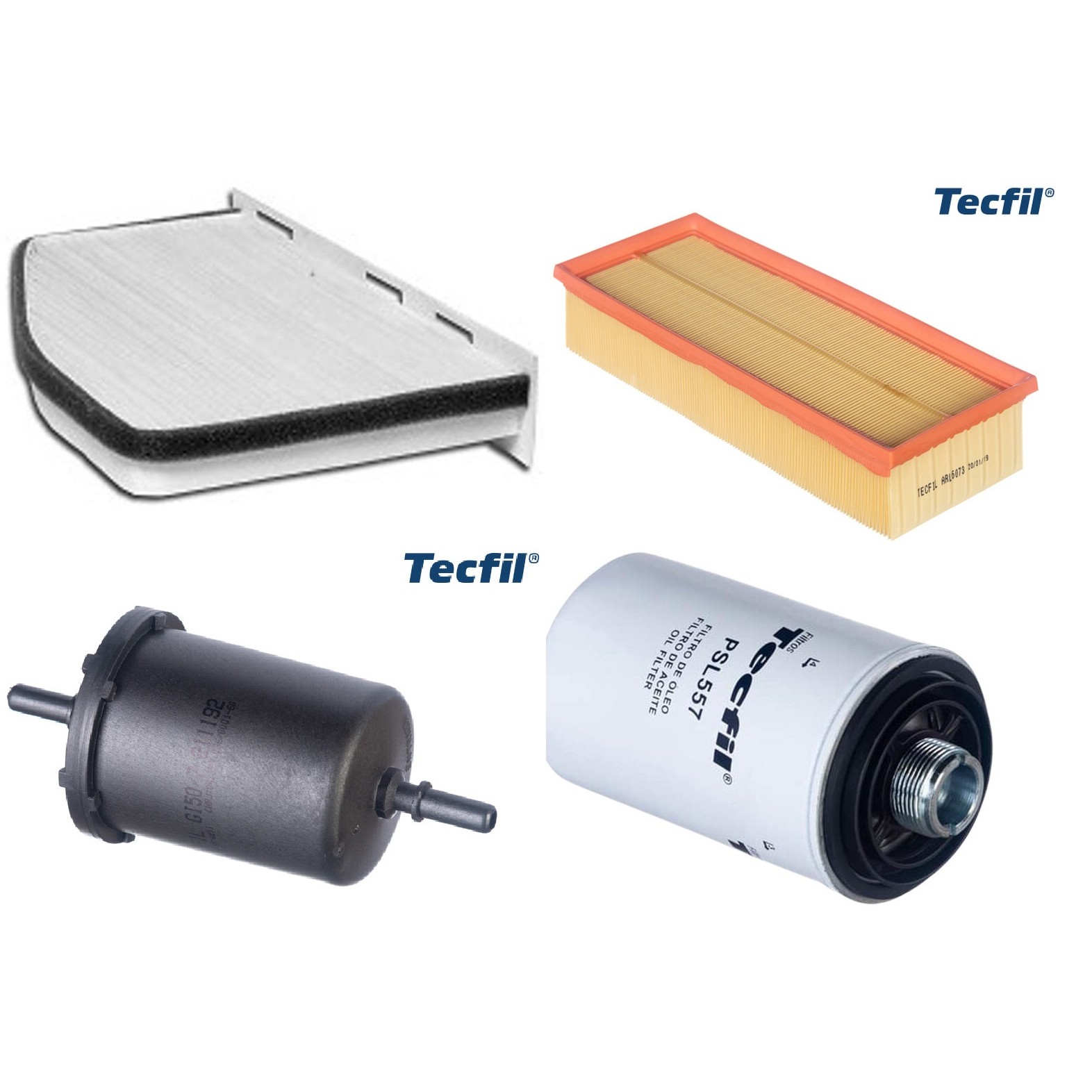 Kit Filtro de Ar, Combustível, Óleo e Ar Condicionado - Tecfil - ACP309 / ARL6073 / GI50/7 / PSL557