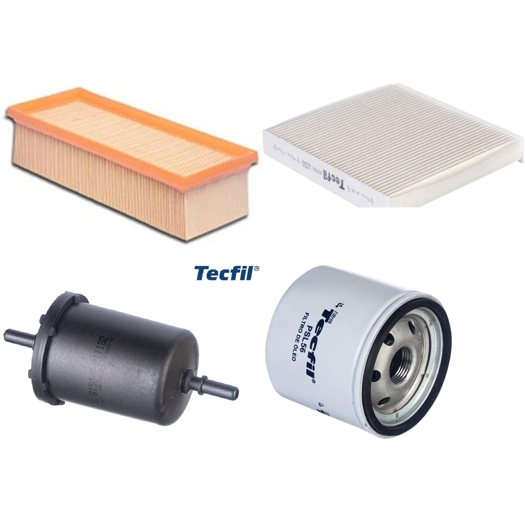 Kit Filtro de Ar, Combustível, Óleo e Ar Condicionado - Tecfil - ACP906 / ARL4152 / GI50/7 / PSL56