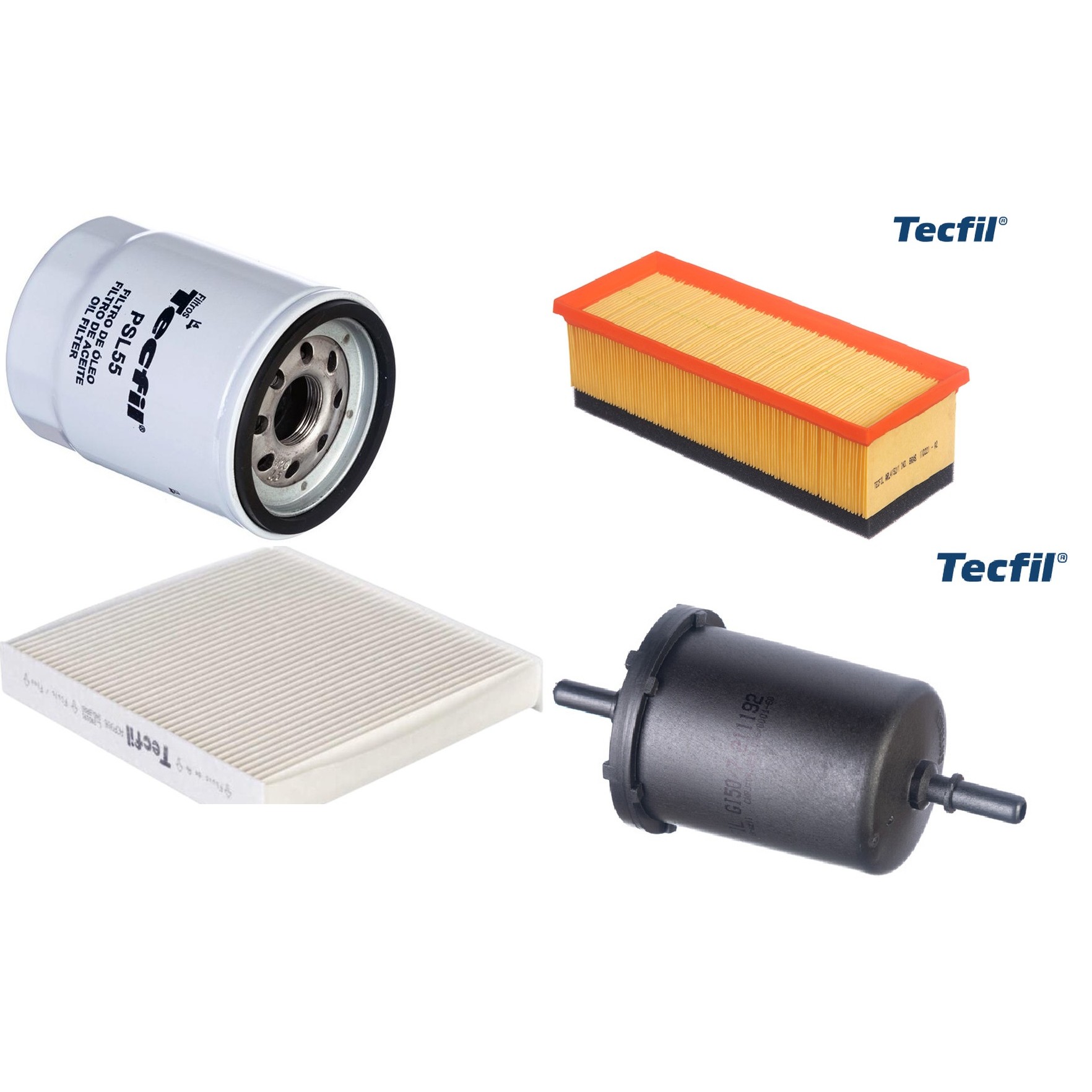 Kit Filtros de Ar do Motor, Óleo, Cabine e Combustível - Tecfil - ACP906 / ARL4152/1 / GI50/7 / PSL55