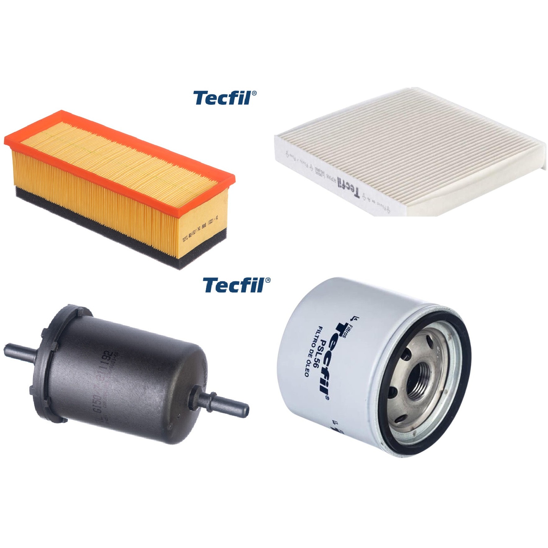 Kit Filtro de Ar, Combustível, Óleo e Ar Condicionado - Tecfil - ACP906 / ARL4152/1 / GI50/7 / PSL56