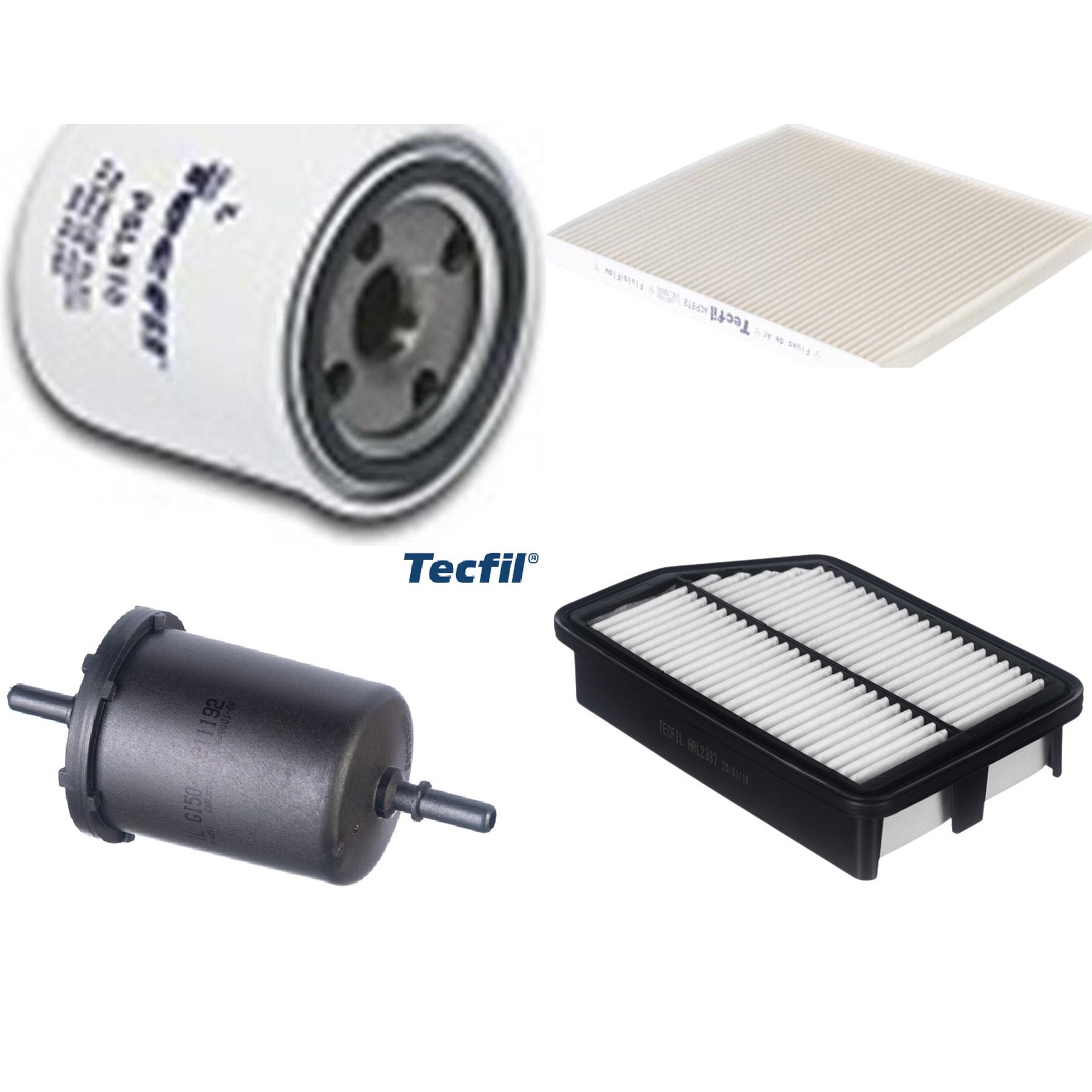 Kit Filtros de Ar do Motor, Óleo, Cabine e Combustível - Tecfil - ACP972 / ARL2337 / GI50/7 / PSL818