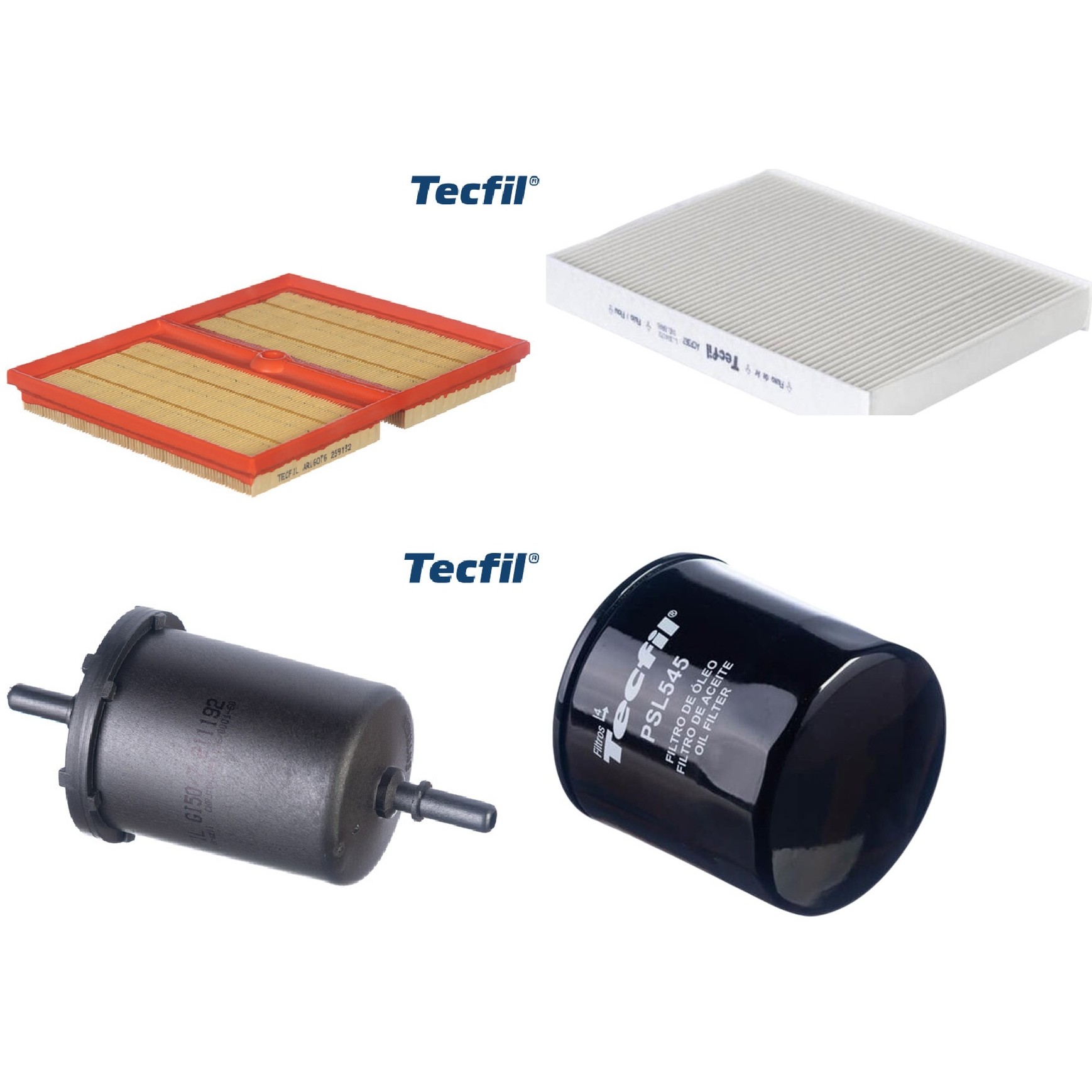 Kit Filtros de Ar do Motor, Óleo, Cabine e Combustível - Tecfil - ACP367 / ARL6076 / GI50/7 / PSL545