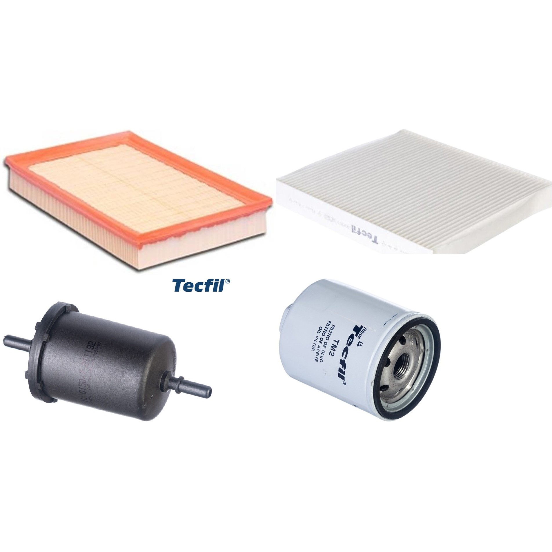 Kit Filtros de Ar do Motor, Óleo, Cabine e Combustível - Tecfil - ACP303 / ARL6095 / GI50/7 / PSL34MP-(TM2)