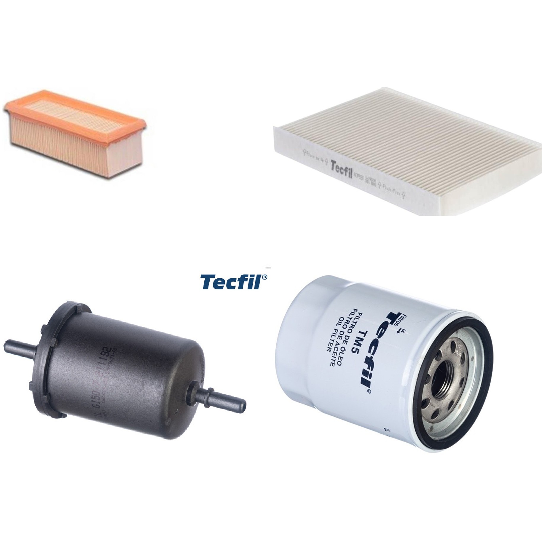 Kit Filtros de Ar do Motor, Óleo, Cabine e Combustível - Tecfil - ACP550 / ARL5136 / GI50/7 / PSL55M-(TM5)