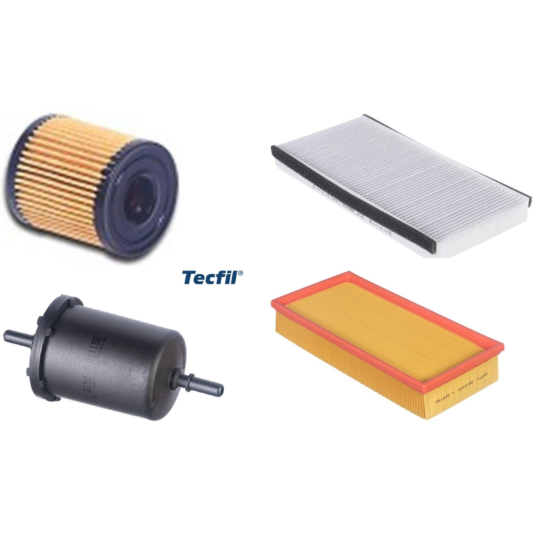 Kit Filtros de Ar do Motor, Óleo, Cabine e Combustível - Tecfil - ACP806 / ARL8103 / GI50/7 / PEL108