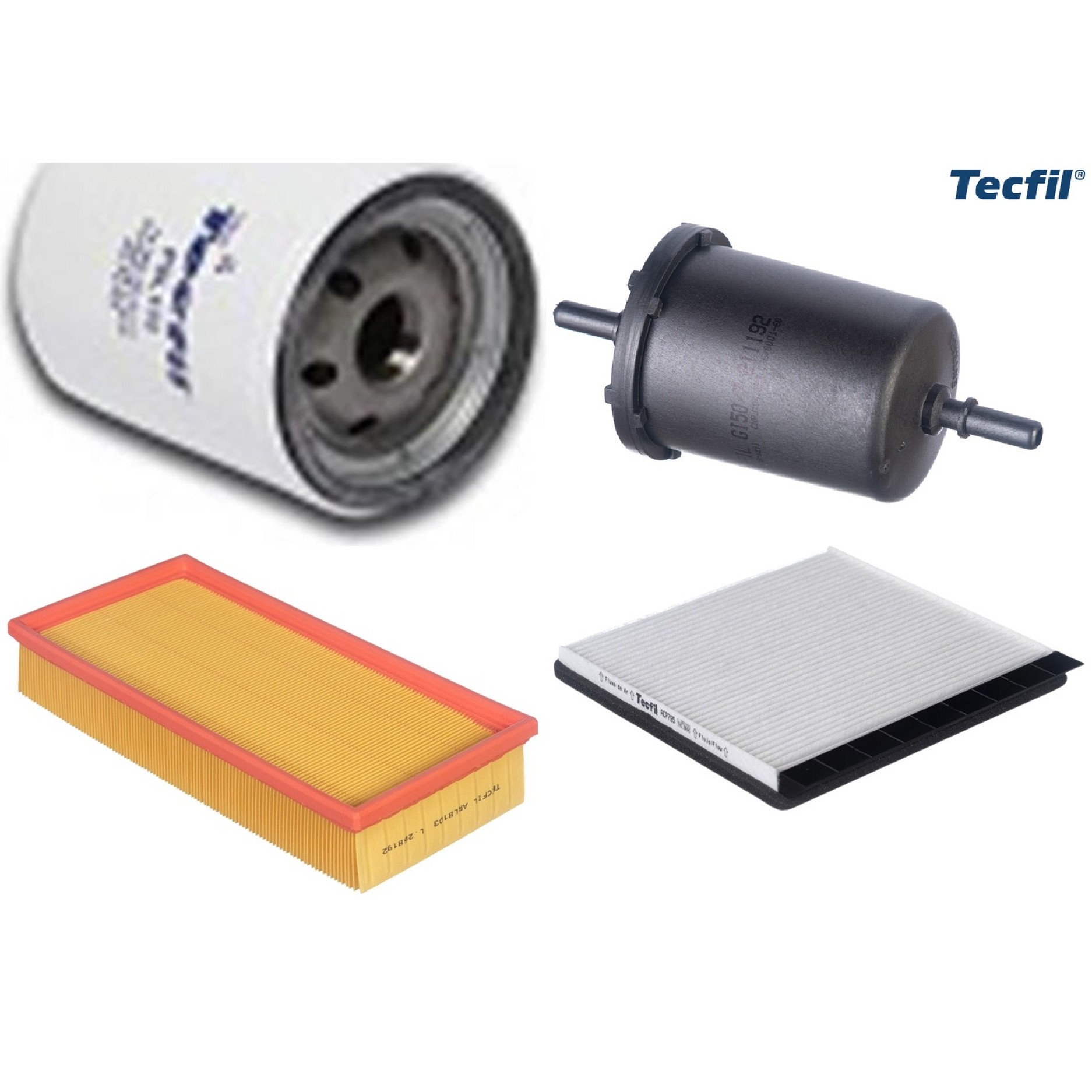 Kit Filtros de Ar do Motor, Óleo, Cabine e Combustível - Tecfil - ACP795 / ARL8103 / GI50/7 / PSL135
