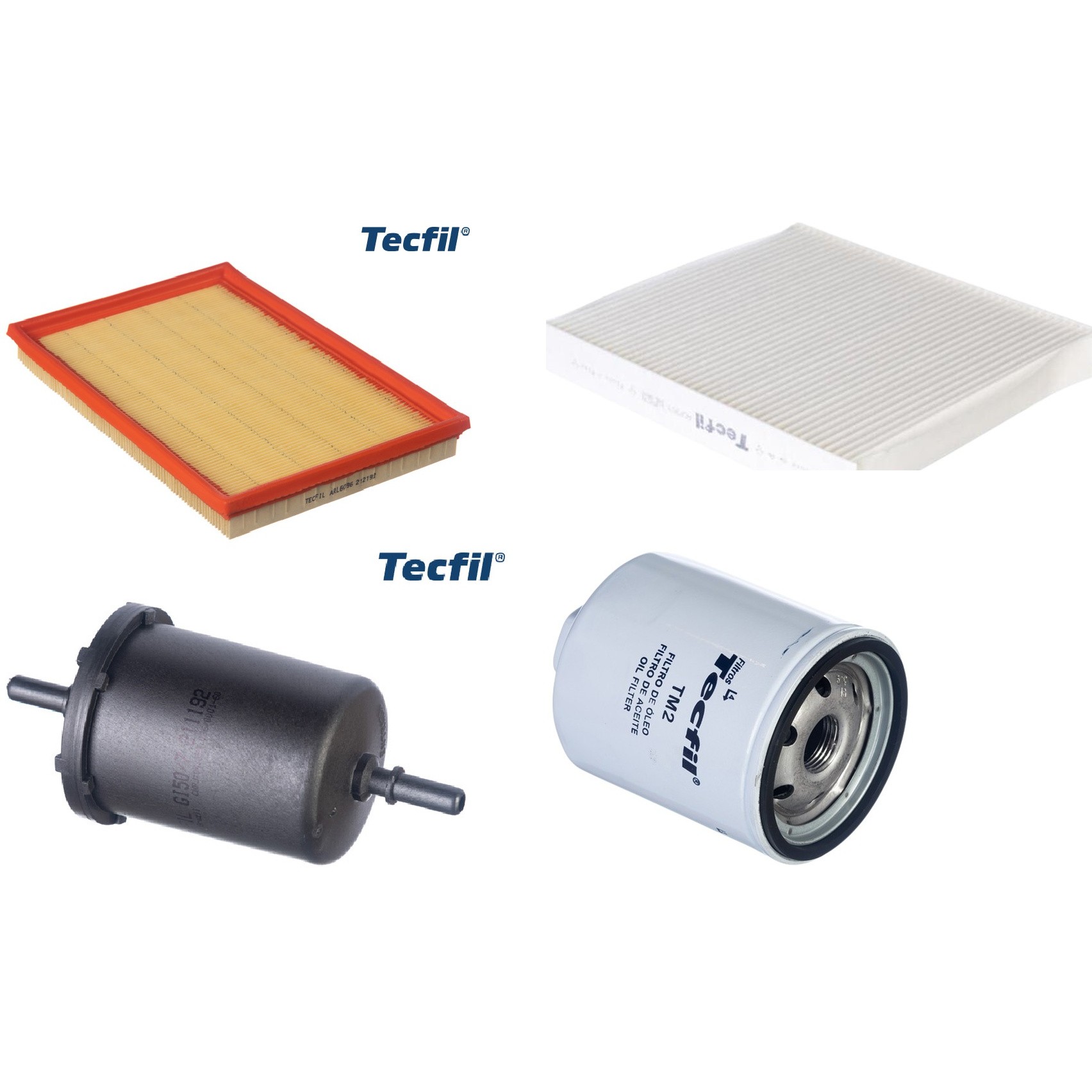 Kit Filtros de Ar do Motor, Óleo, Cabine e Combustível - Tecfil - ACP303 / ARL6096 / GI50/7 / PSL34MP-(TM2)