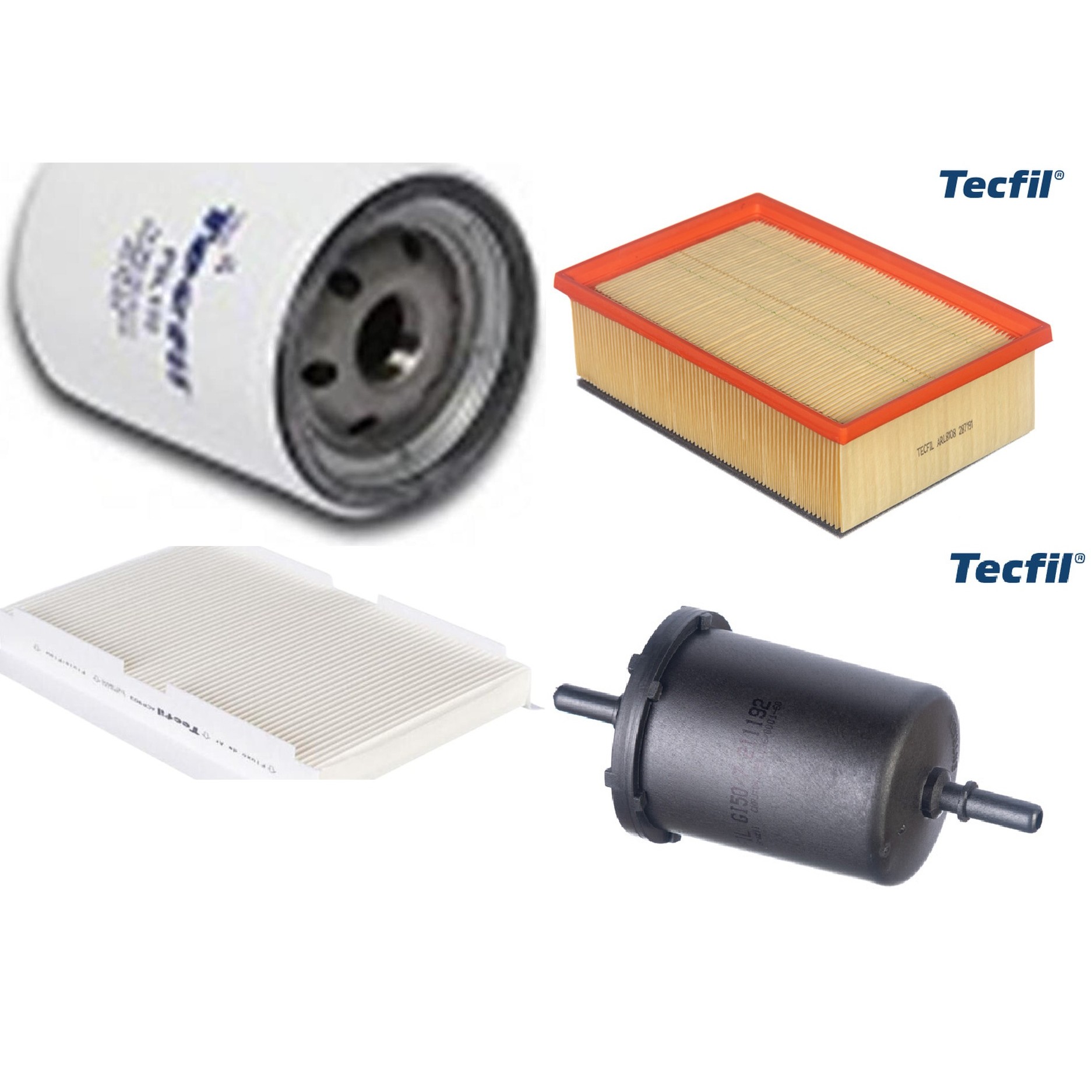 Kit Filtros de Ar do Motor, Óleo, Cabine e Combustível - Tecfil - ACP903 / ARL8108 / GI50/7 / PSL135