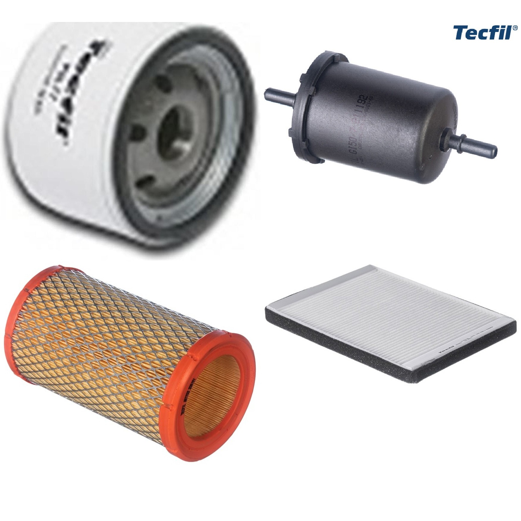 Kit Filtros de Ar do Motor, Óleo, Cabine e Combustível - Tecfil - ACP553 / AR7702 / GI50/7 / PSL77