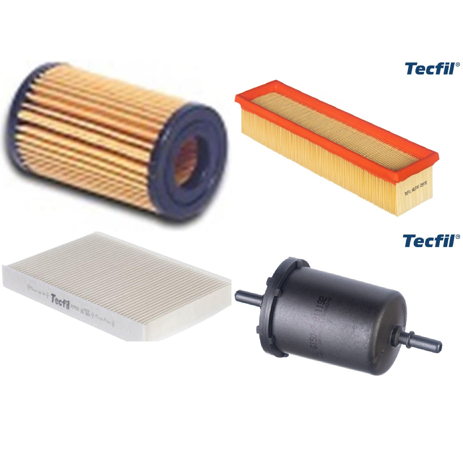 Kit Filtros de Ar do Motor, Óleo, Cabine e Combustível - Tecfil - ACP550 / ARL5141 / GI50/7 / PEL705
