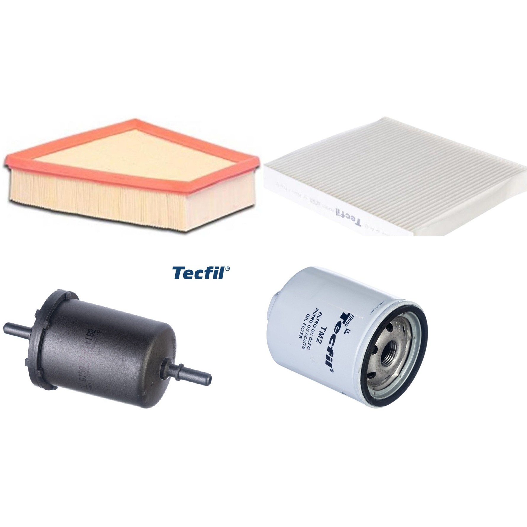 Kit Filtros de Ar do Motor, Óleo, Cabine e Combustível - Tecfil - ACP303 / ART6098 / GI50/7 / PSL34MP-(TM2)