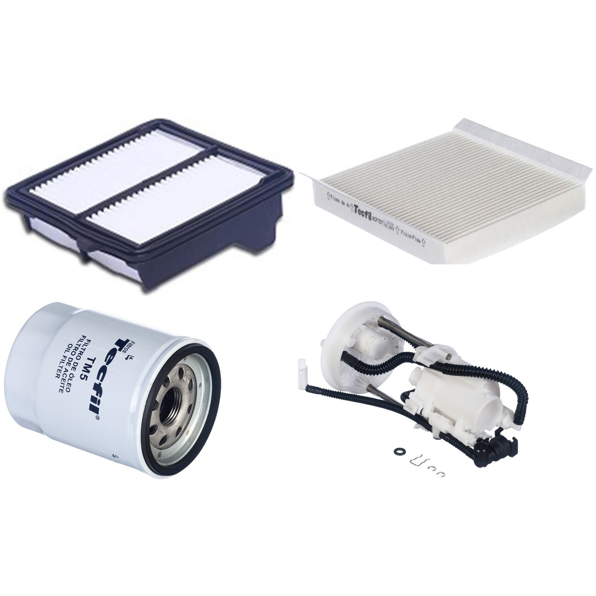 Kit Filtros de Ar do Motor, Óleo, Cabine e Combustível - Tecfil - ACP707 / ARL1035 / FBT2356 / PSL55M-(TM5)